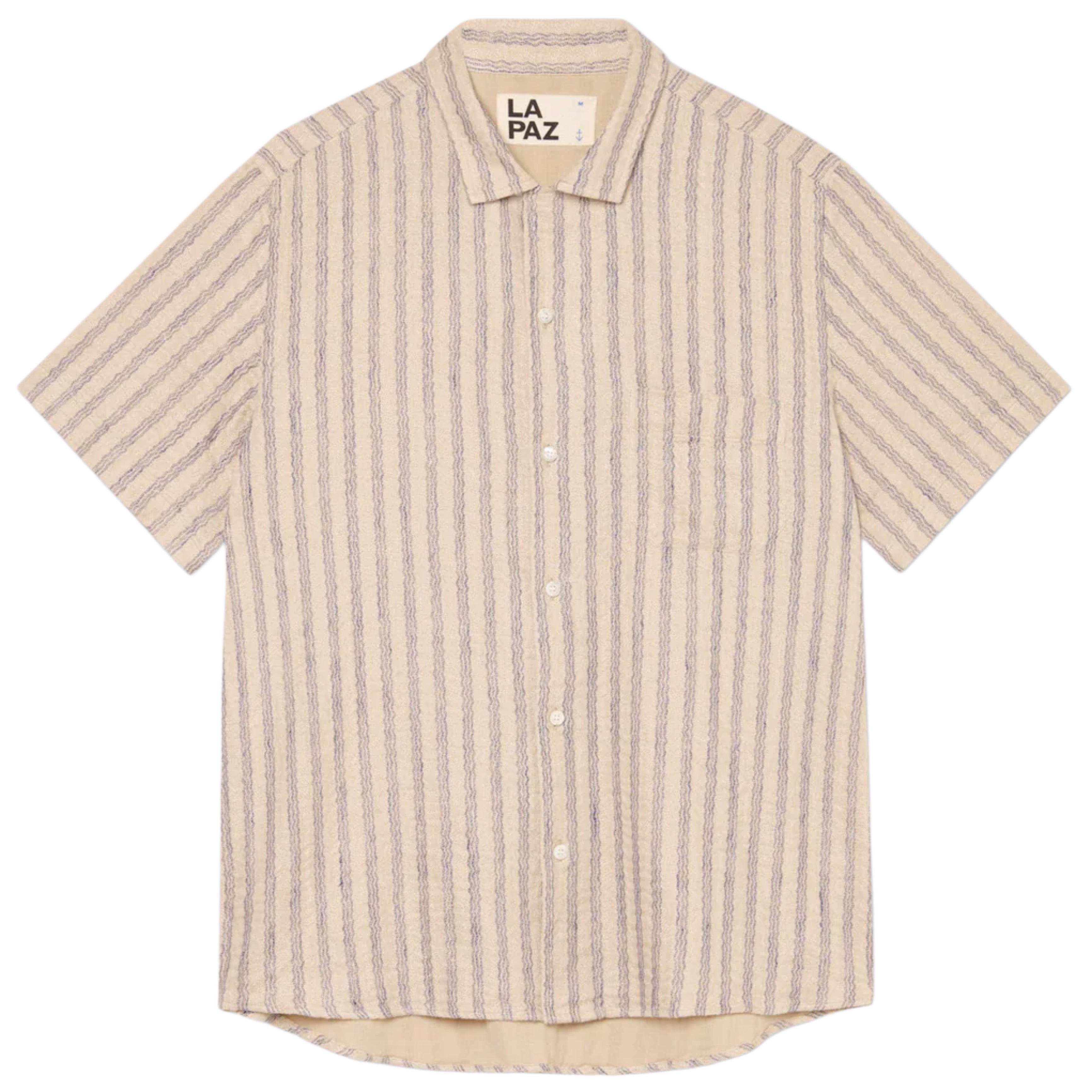 LA PAZ Silveira Blue Stripes Panama Shirt