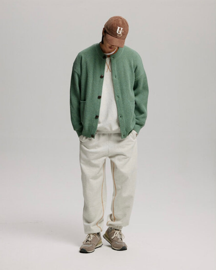 FRIZMWORKS Heavy Wool Round Cardigan Jade Green