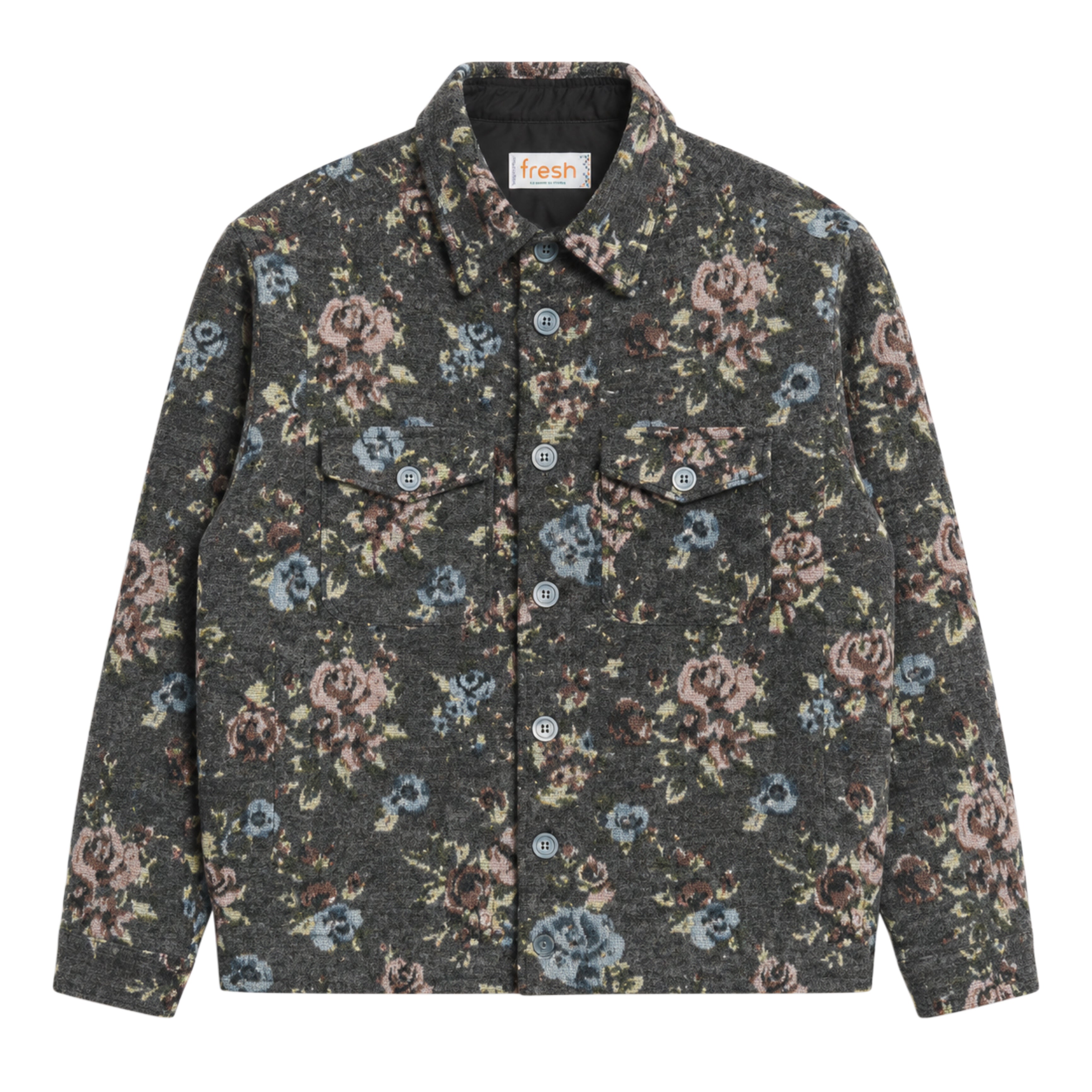 Camicia Overshirt Jacquard Fiori Freschi