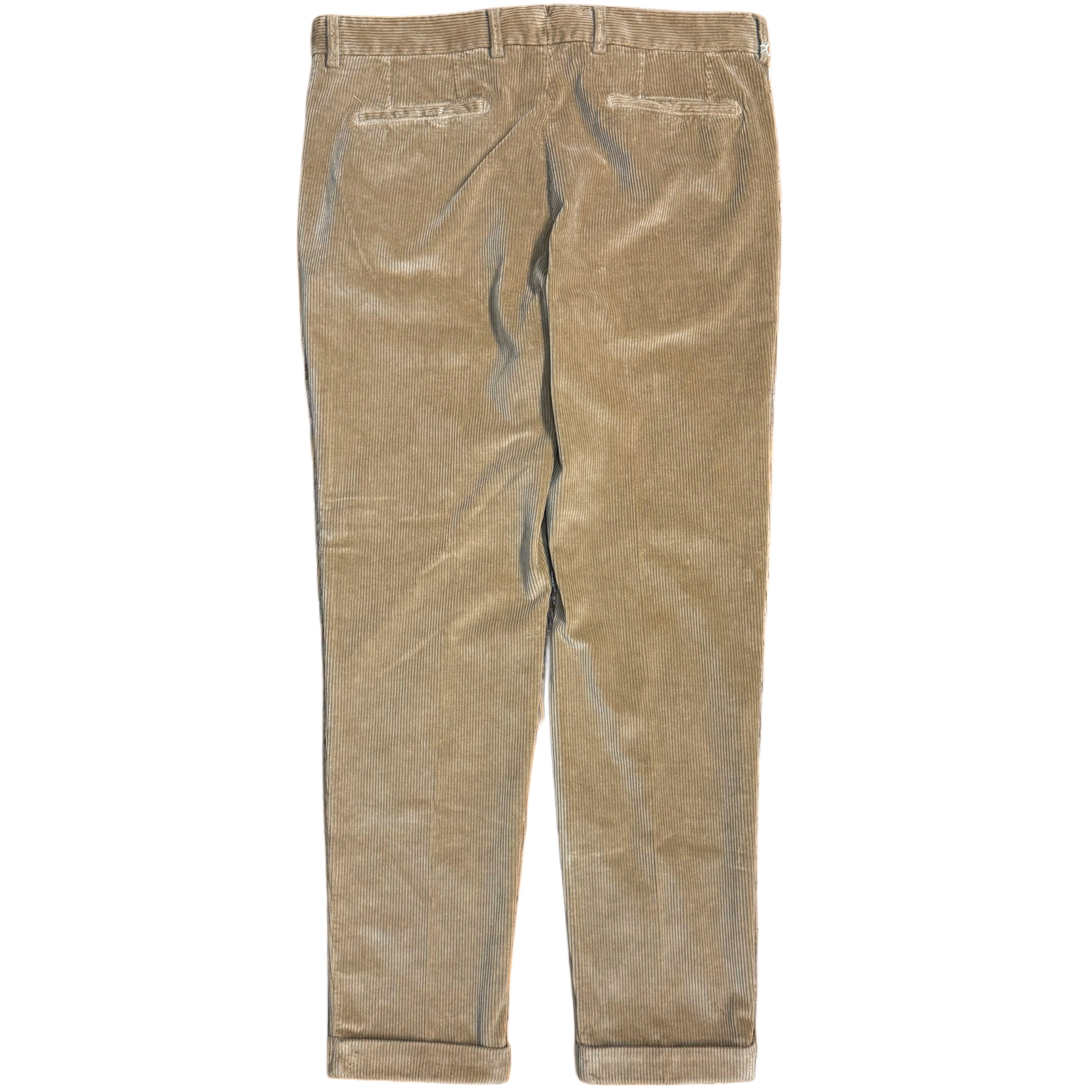Pantaloni chino a pieghe in velluto a coste FRESCO in noce