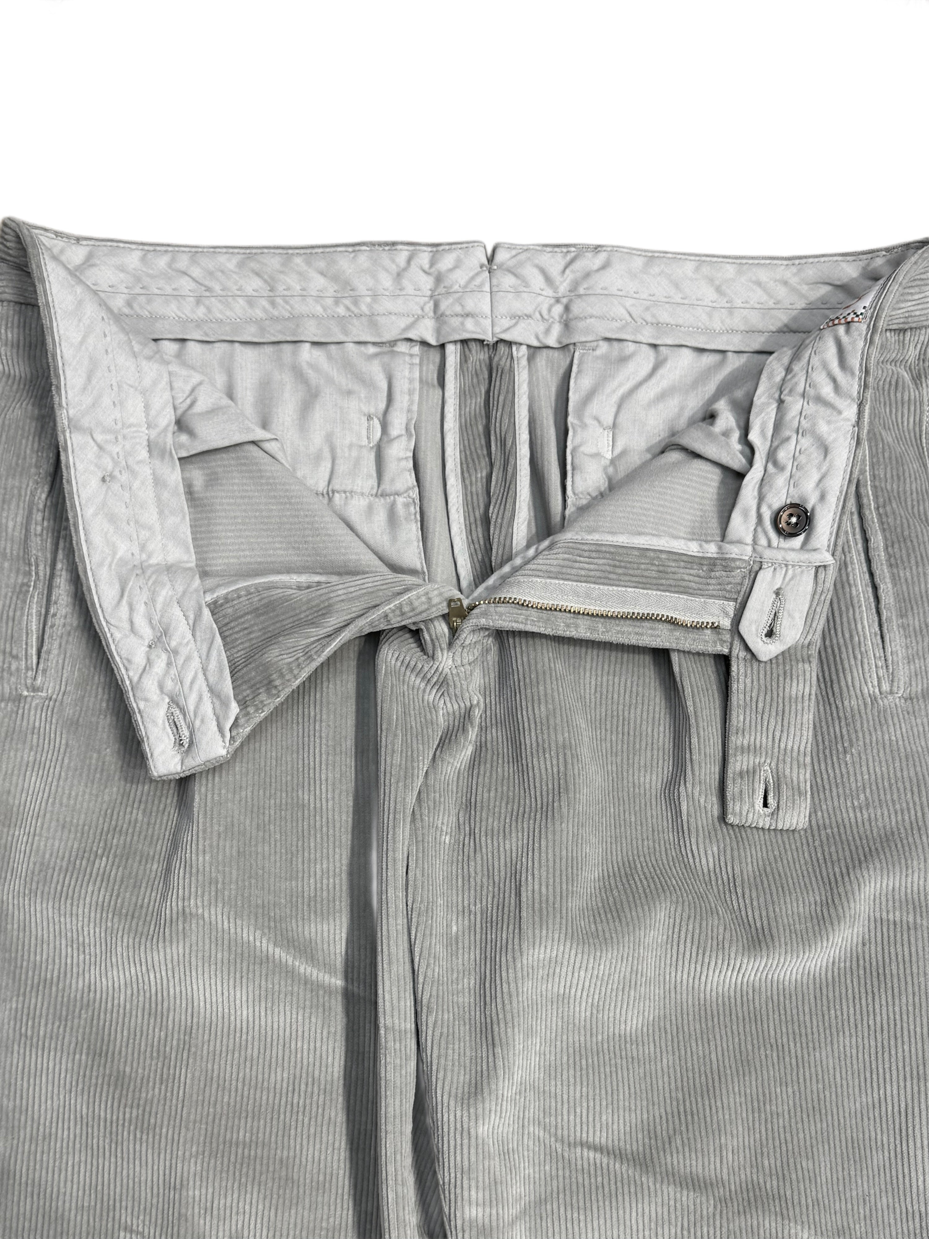 Pantalon chino plissé en velours côtelé FRESH, gris Conza
