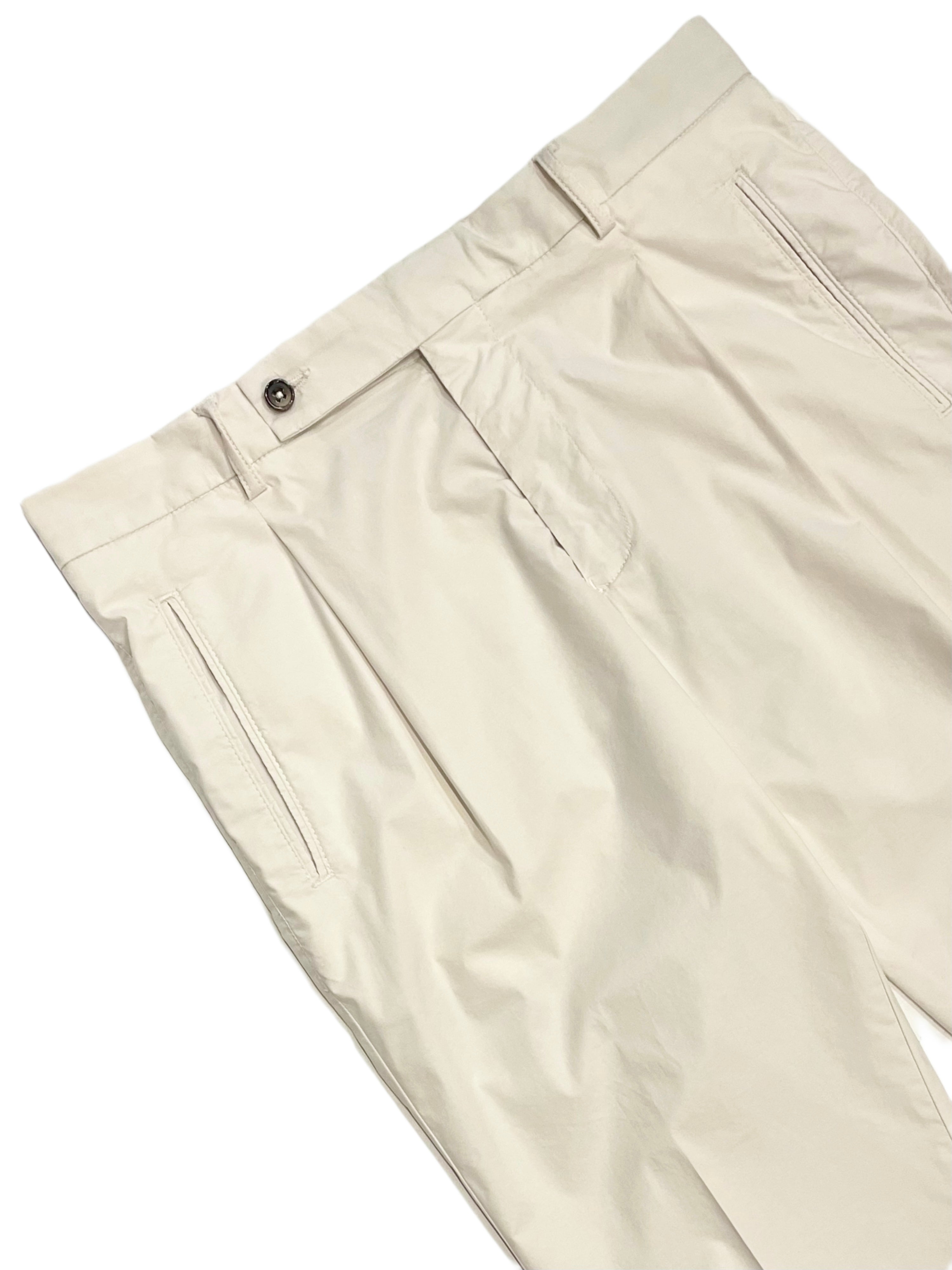 FRESH Nervi Cotton Lyocell Pleated Chino Pants In Milk