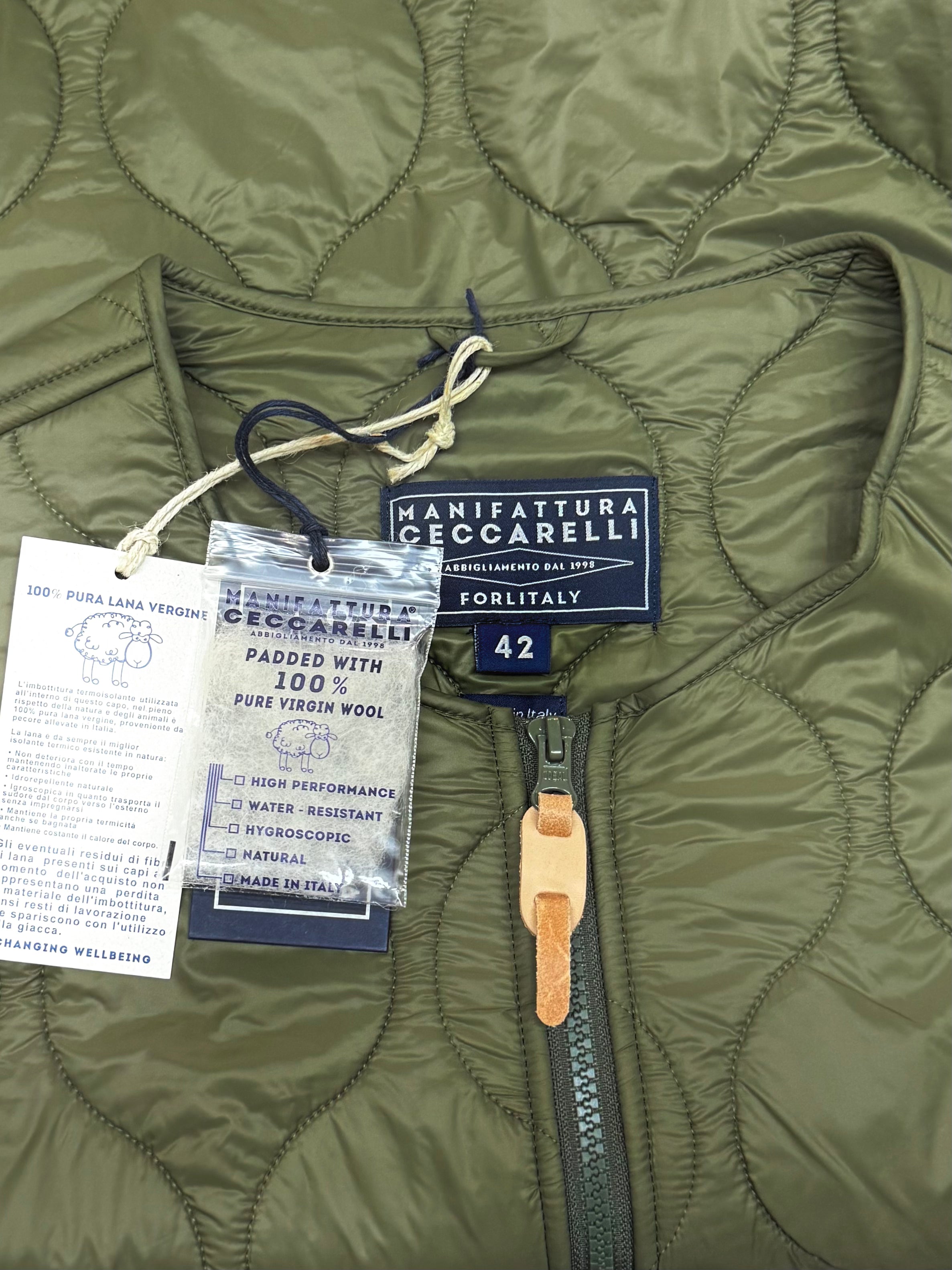 MANIFATTURA CECCARELLI Wool Padded Vest 7919-CB Olive Green