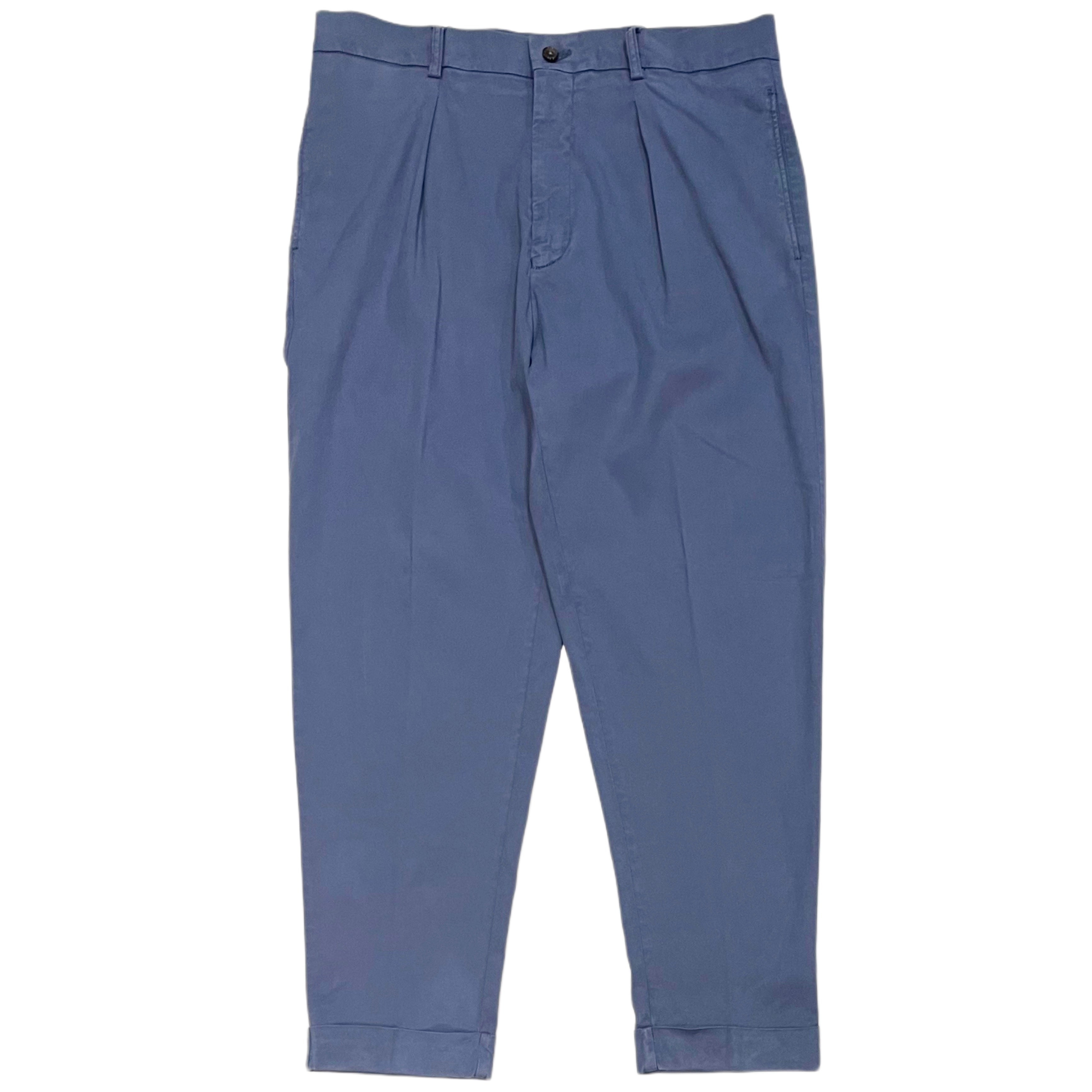 Pantaloni chino in cotone plissettato FRESH Camogli in indaco