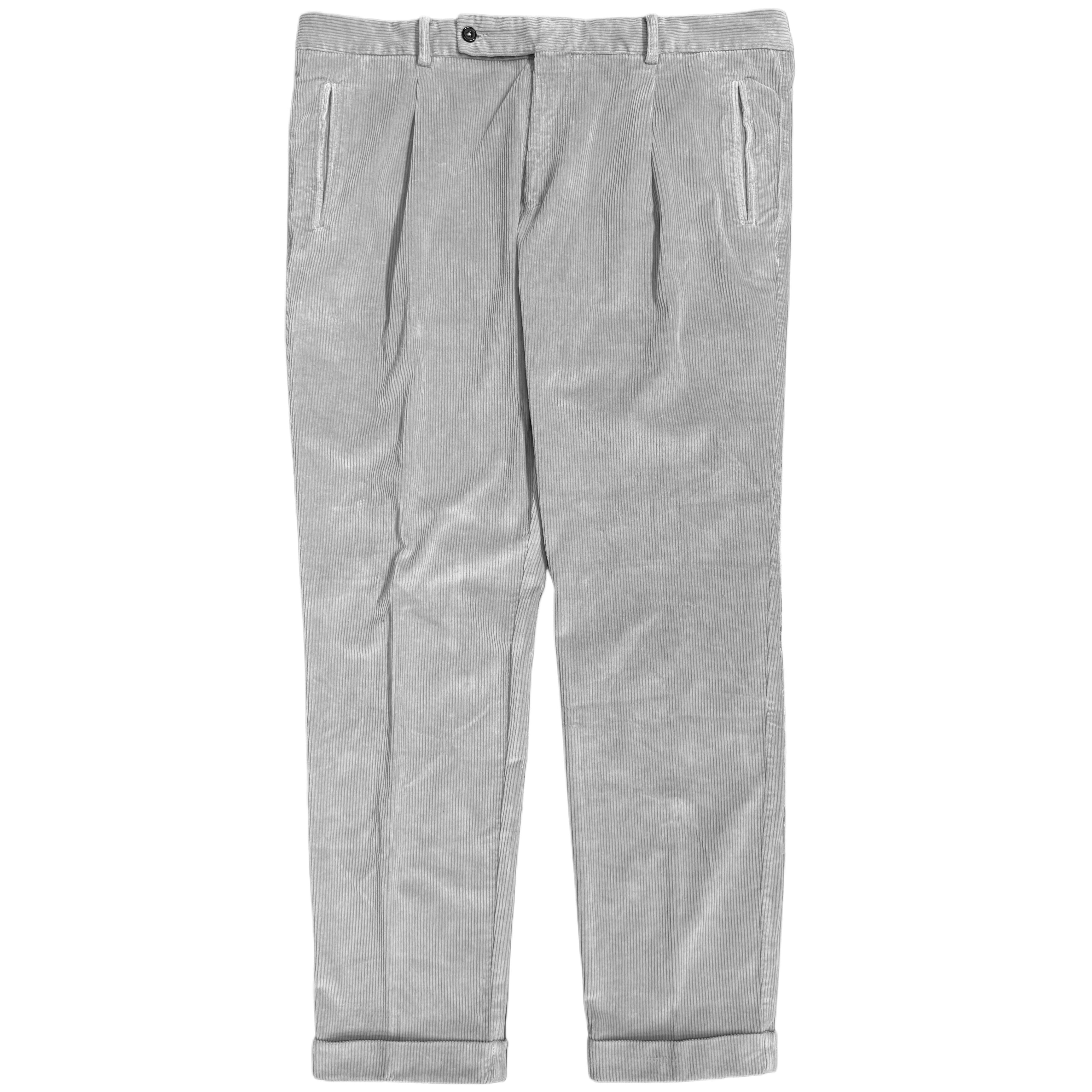 Pantalon chino plissé en velours côtelé FRESH, gris Conza