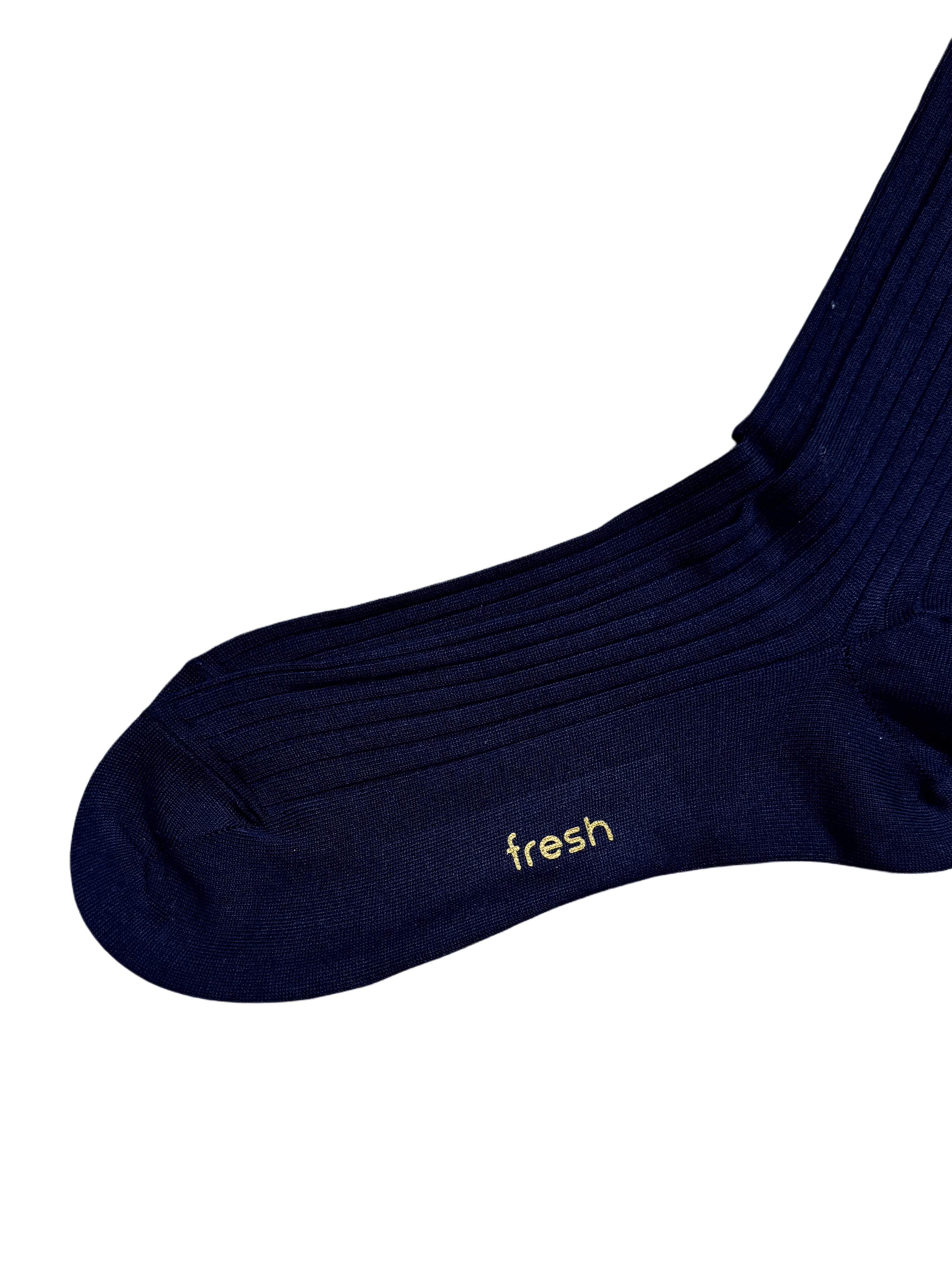 FRESH Cotton Over-the-Calf Lenghth Socks In Navy