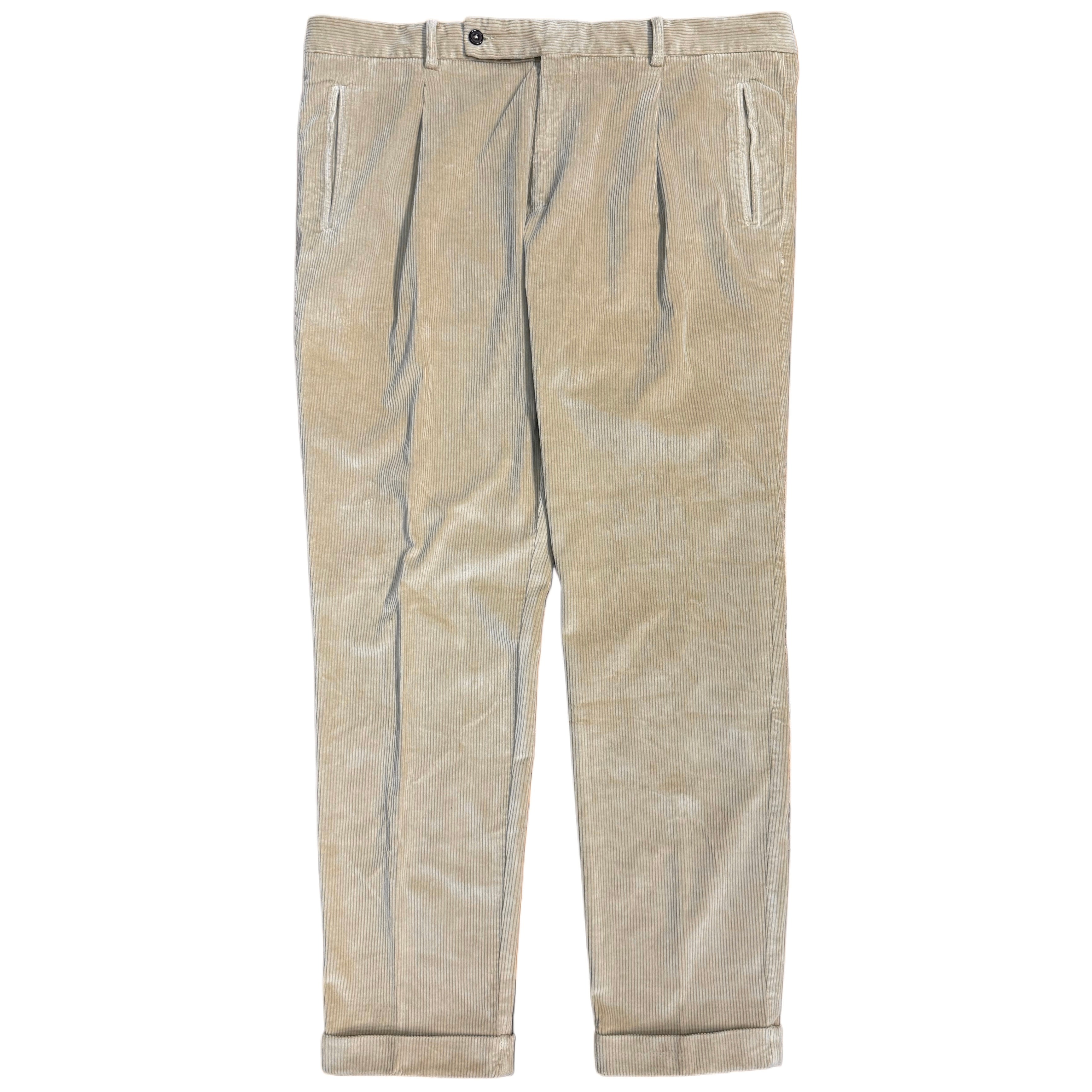 Pantalon chino plissé en velours côtelé FRESH beige