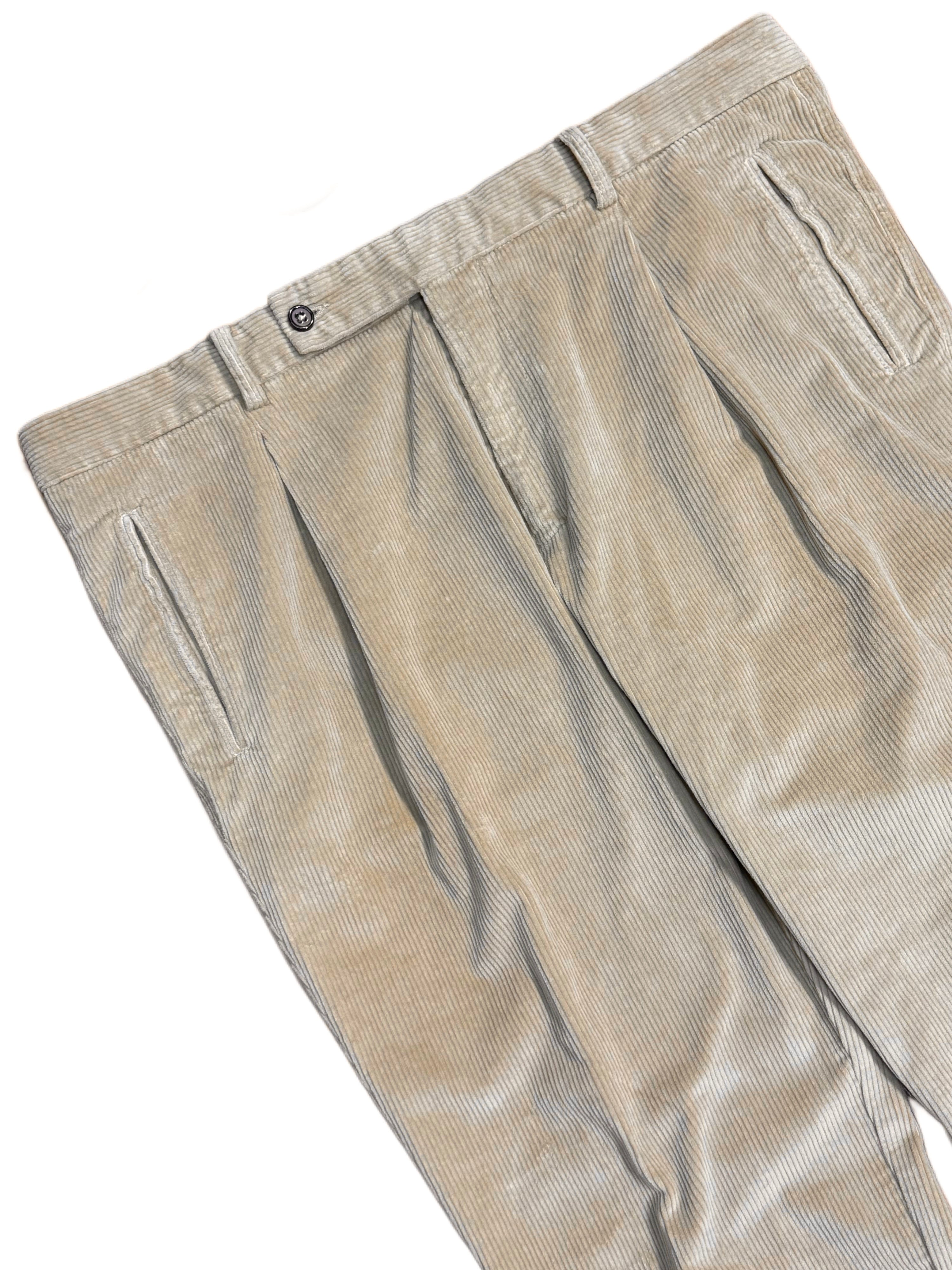 FRESH Corduroy Pleated Chino Pants In Beige