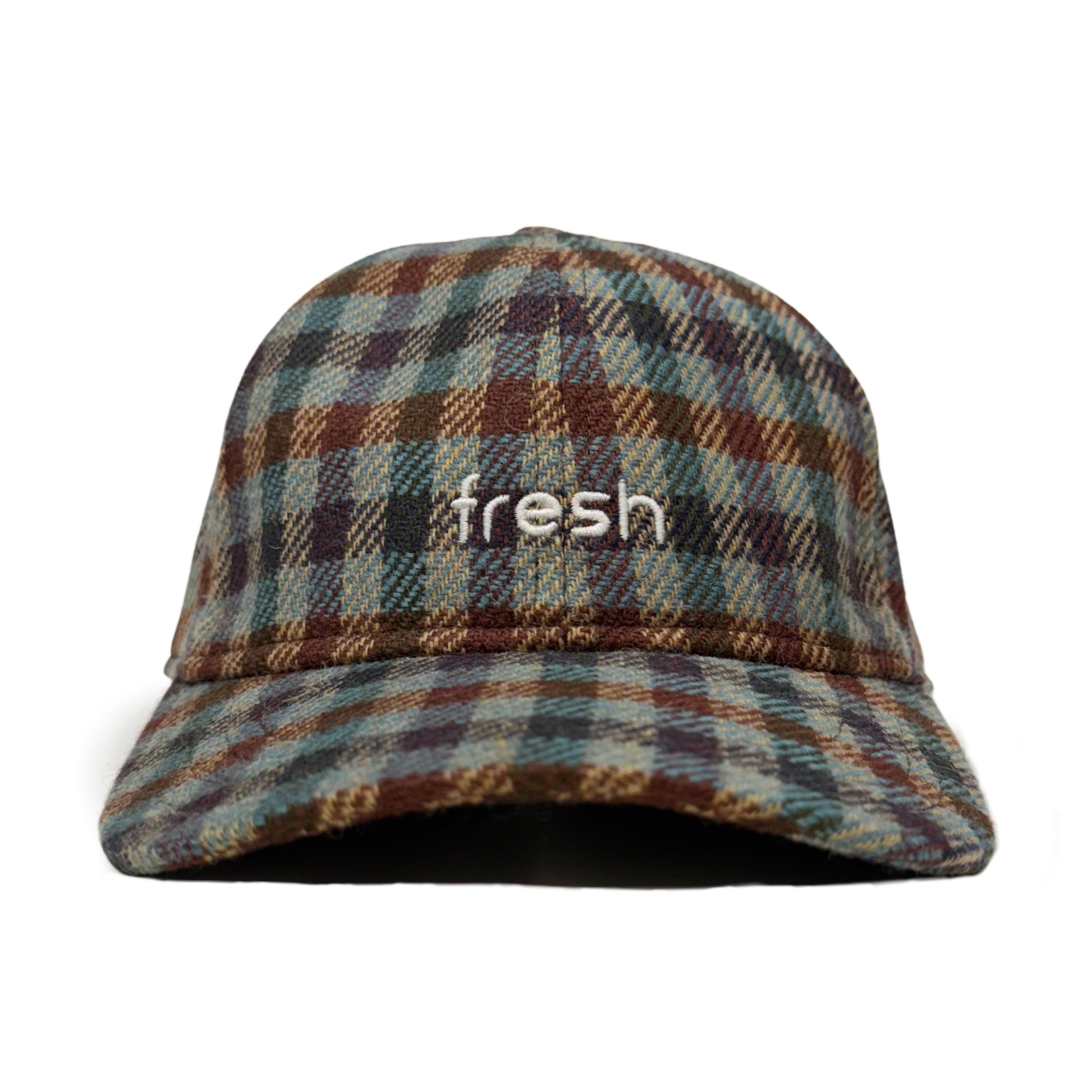 FRESH Six-Panel Pale Blue Tweed Cap