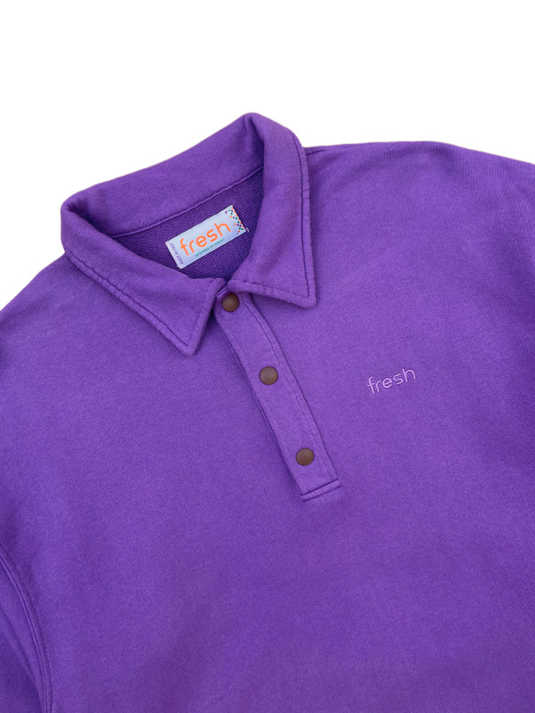 FRESH Mike Cotton Polo Sweatshirt in Purple