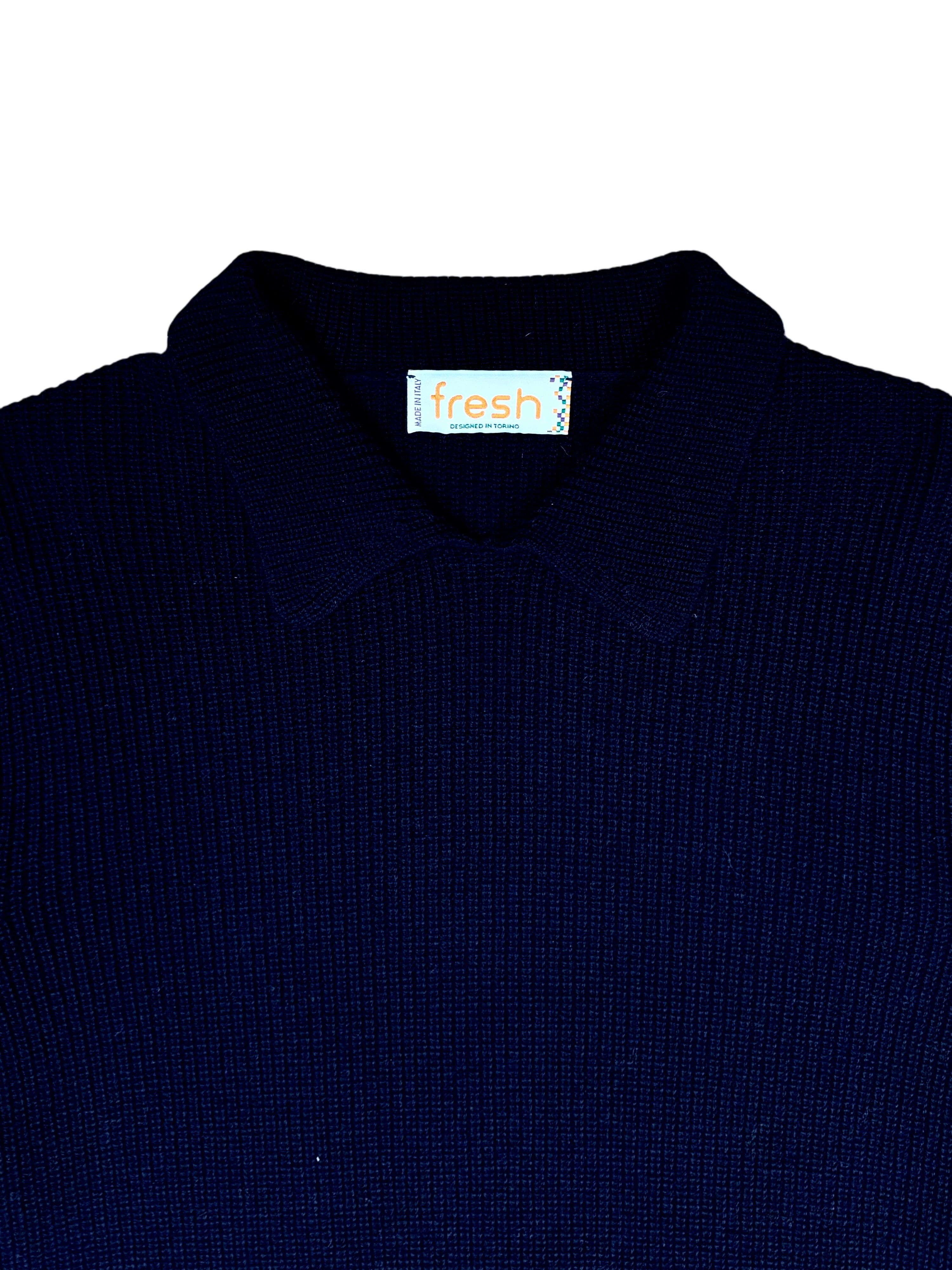Polo FRESH Sound en laine mérinos bleu marine