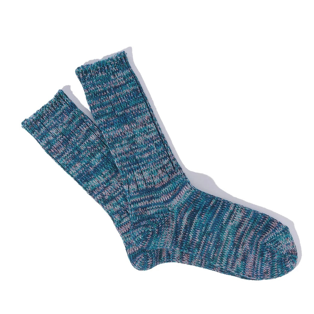 Chaussettes ras du cou ANONYMOUS ISM 5 couleurs mélangées bleu marine