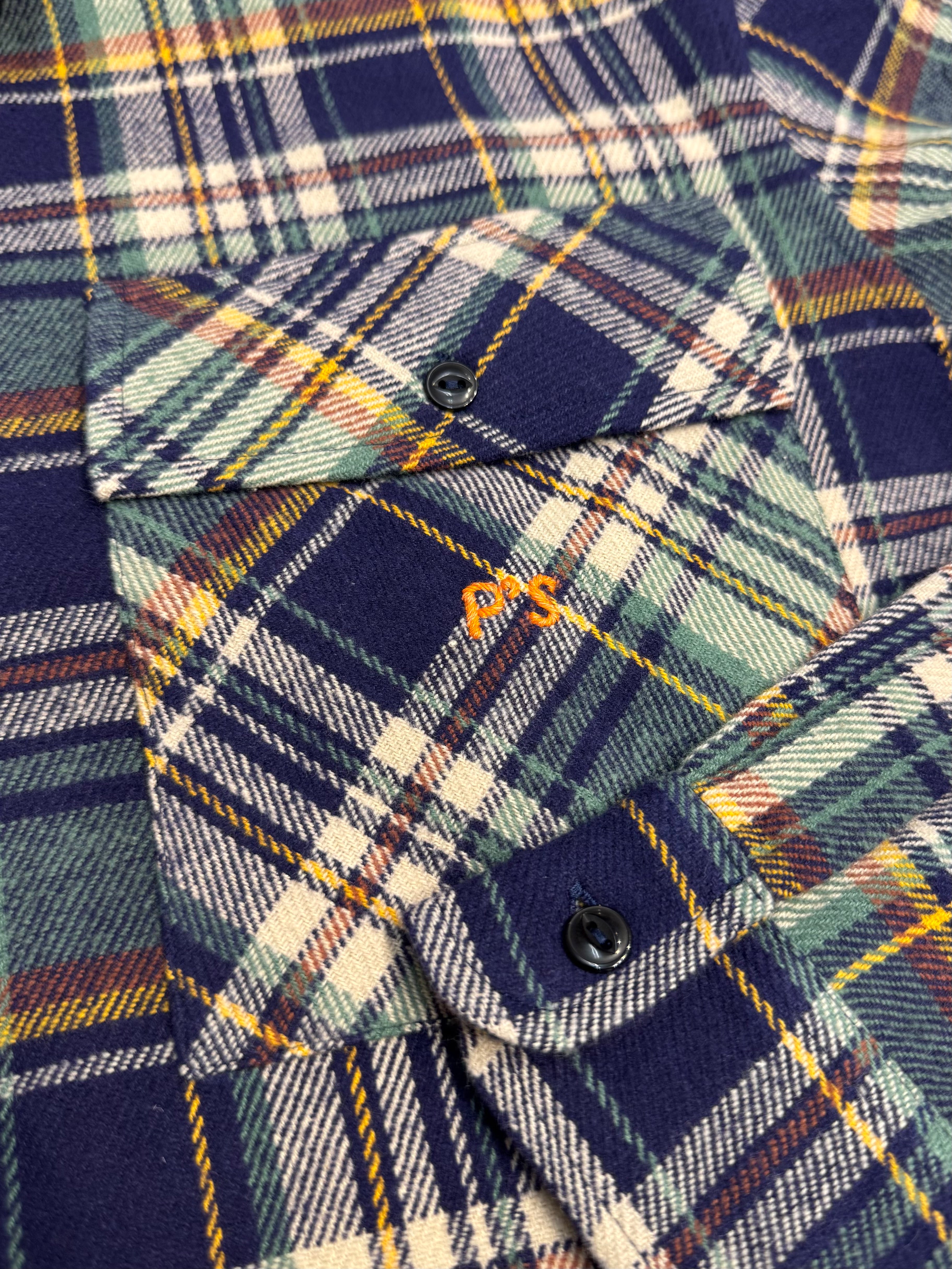 PRESIDENT’s Shirt Kith P'S Flannel check Brushed Blue/Gold