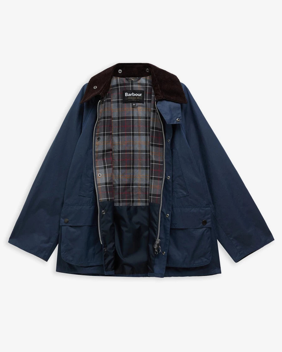 BARBOUR Oversized Bedale Waxed Jacket Washed Cobalt