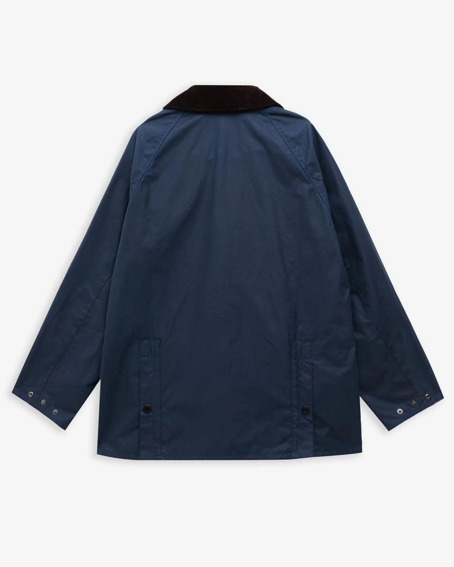 BARBOUR Oversized Bedale Waxed Jacket Washed Cobalt
