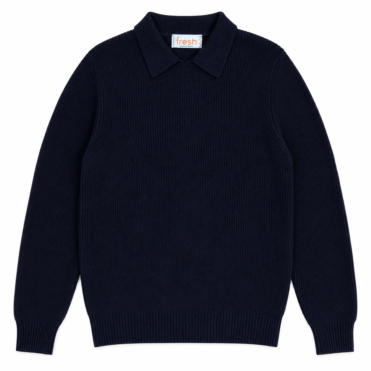 FRESH Sound Merino Polo Sweater In Navy