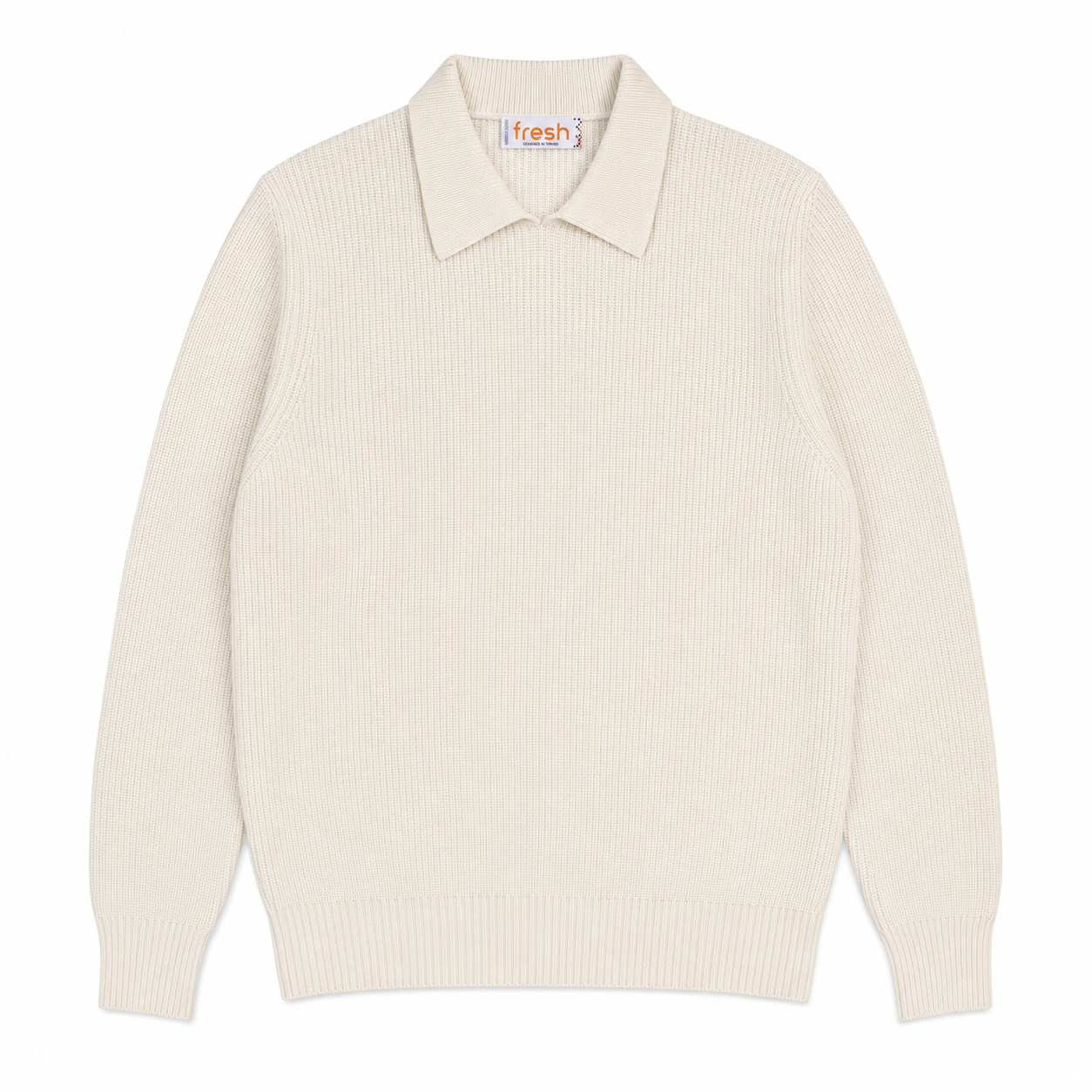 FRESH Sound Merino Polo Sweater In Cream