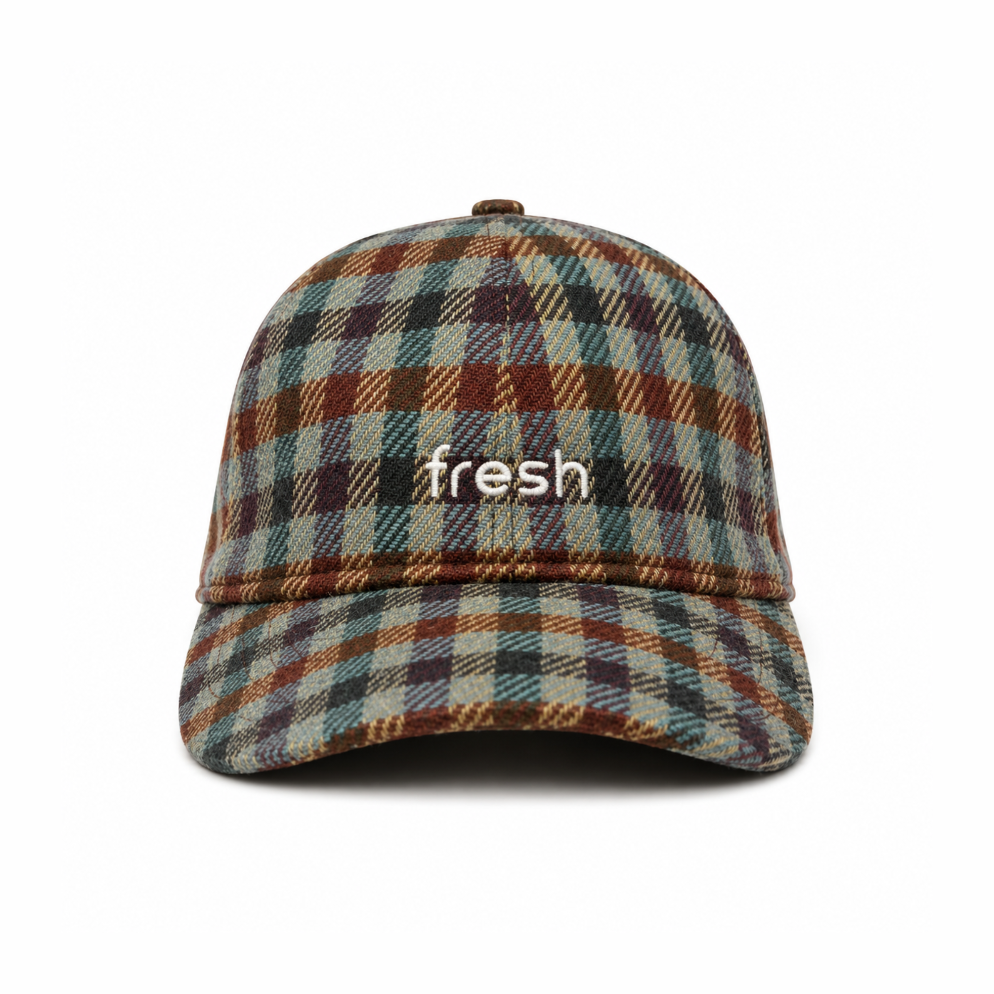 FRESH Six-Panel Pale Blue Tweed Cap