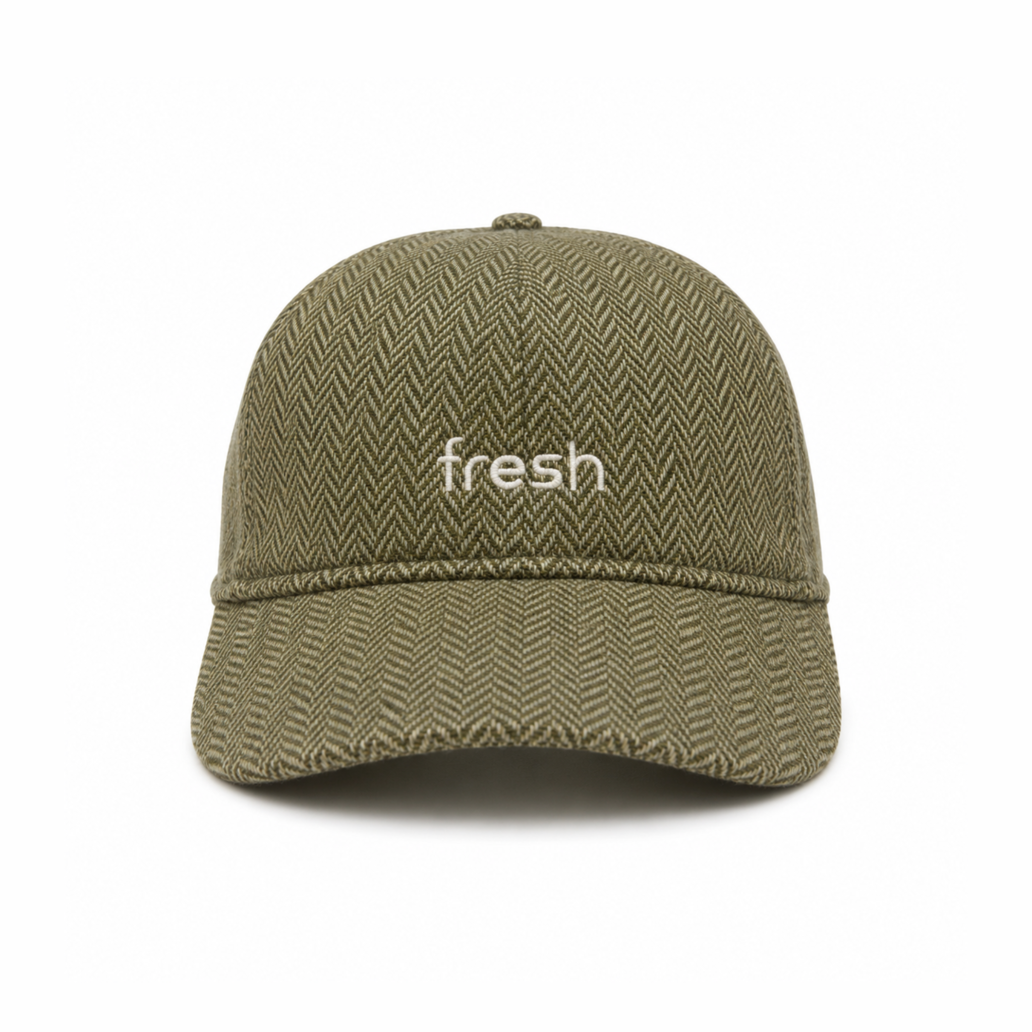 FRESH Six-Panel Green Wool Cap