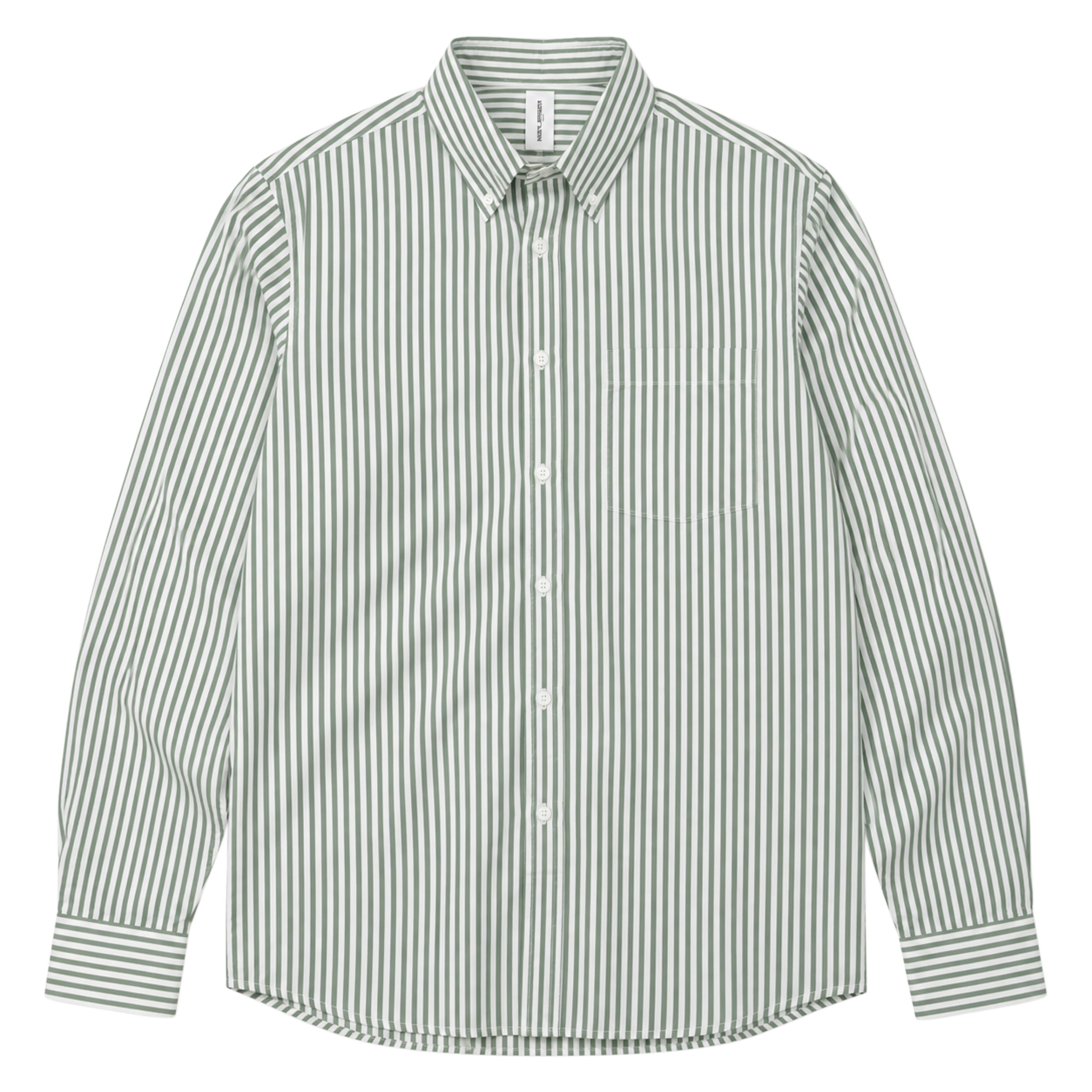 ANOTHER ASPECT Autre chemise 1.0 Rayure blanche vert forêt