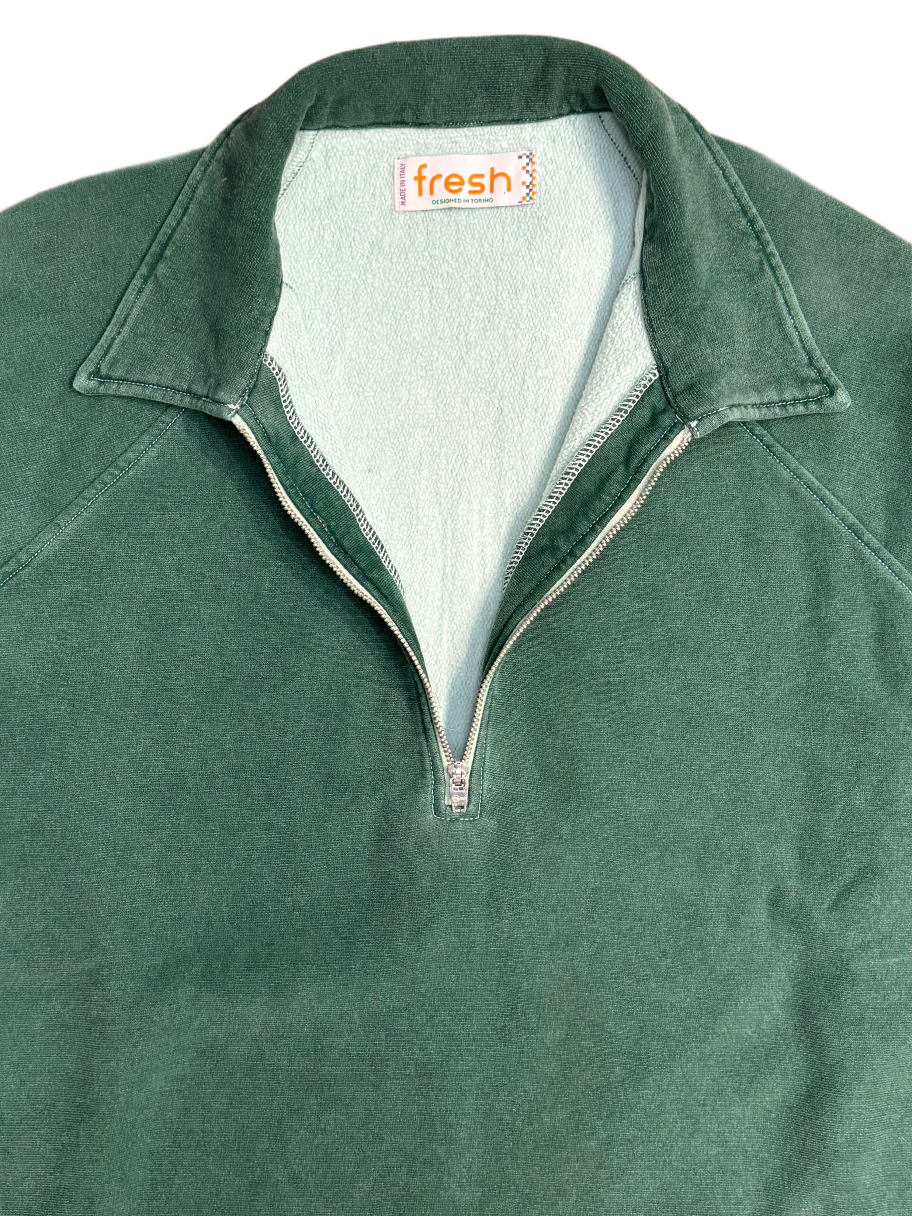 FRESH Ivy Plated Polo Sweatshirt in Green