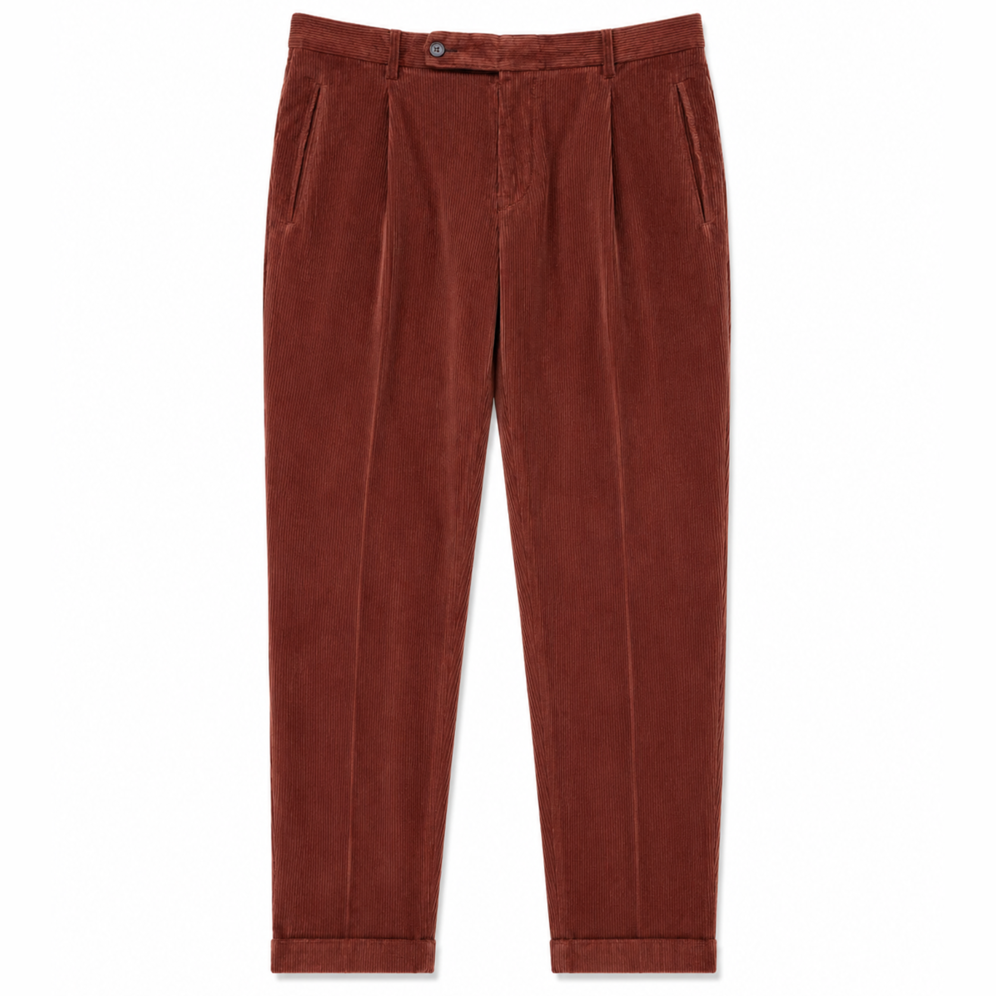 Pantaloni chino a pieghe in velluto a coste FRESCO in rosso