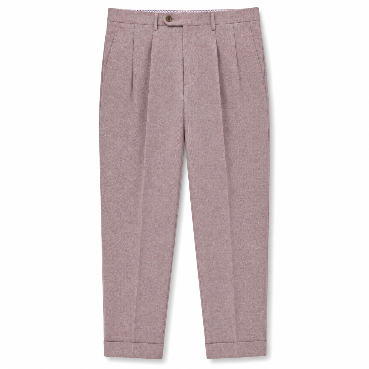 Pantaloni chino a 2 pieghe in lana FRESH color rosa