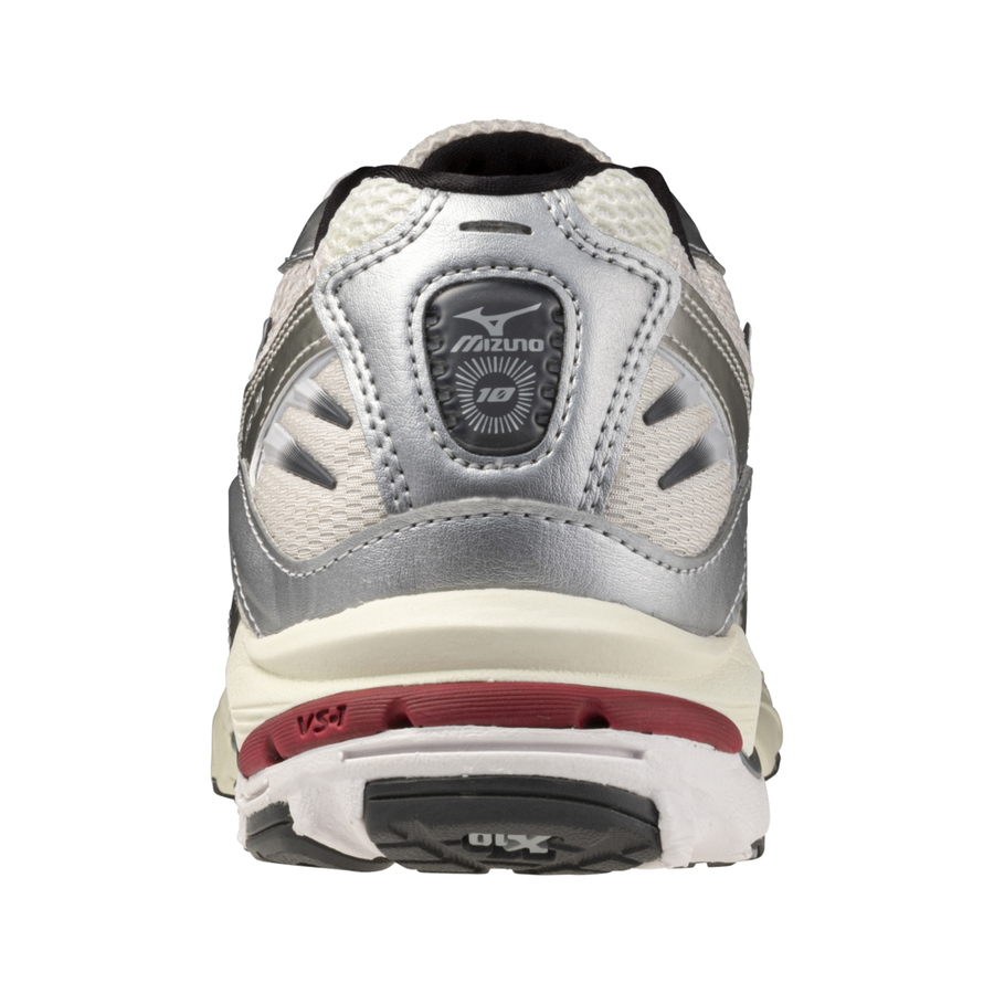 MIZUNO Wave Rider 10 Snow White Black Sand RythRed