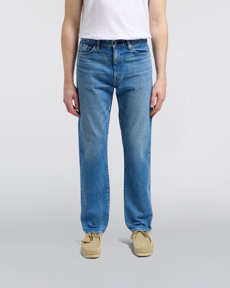 EDWIN Regular Straight Jeans Blue Mid Light Used