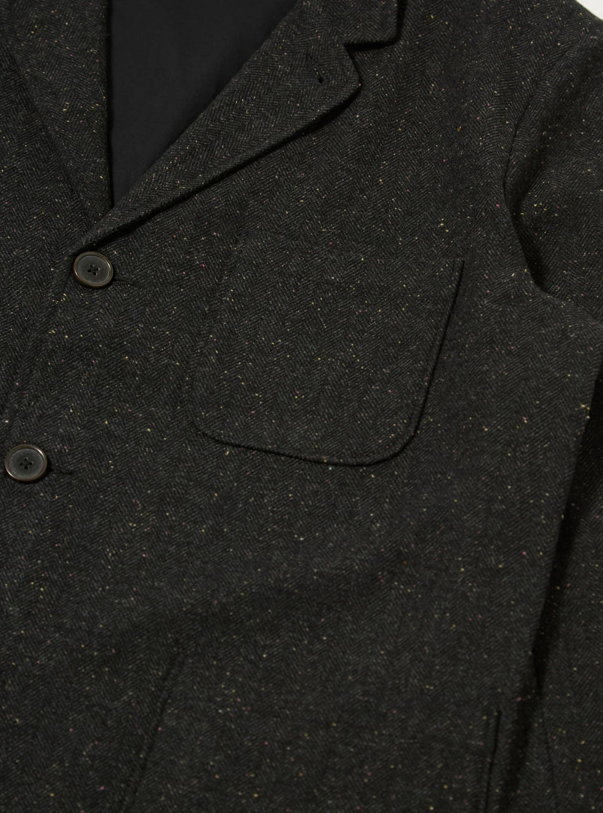 UNIVERSAL WORKS Black Salt N Pepper Tweed Three Button Jacket