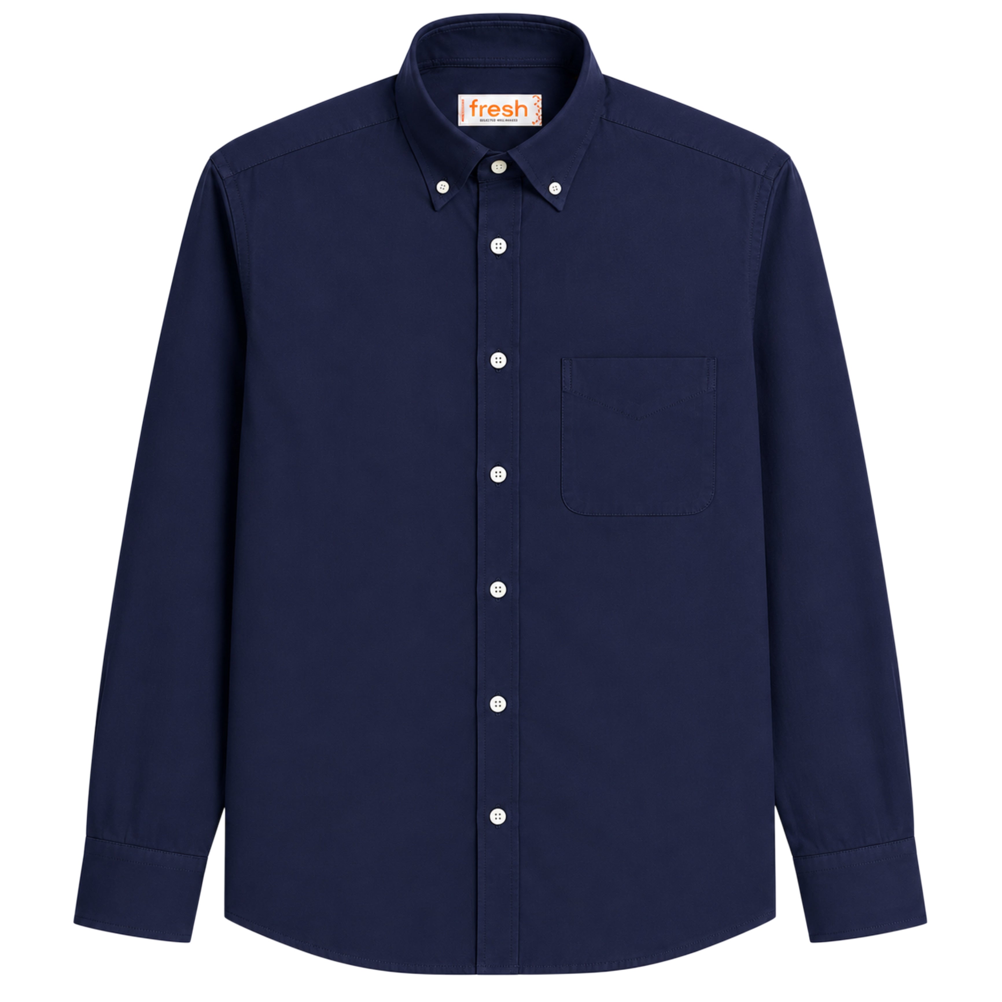 FRESH Button Down Navy Poplin Shirt