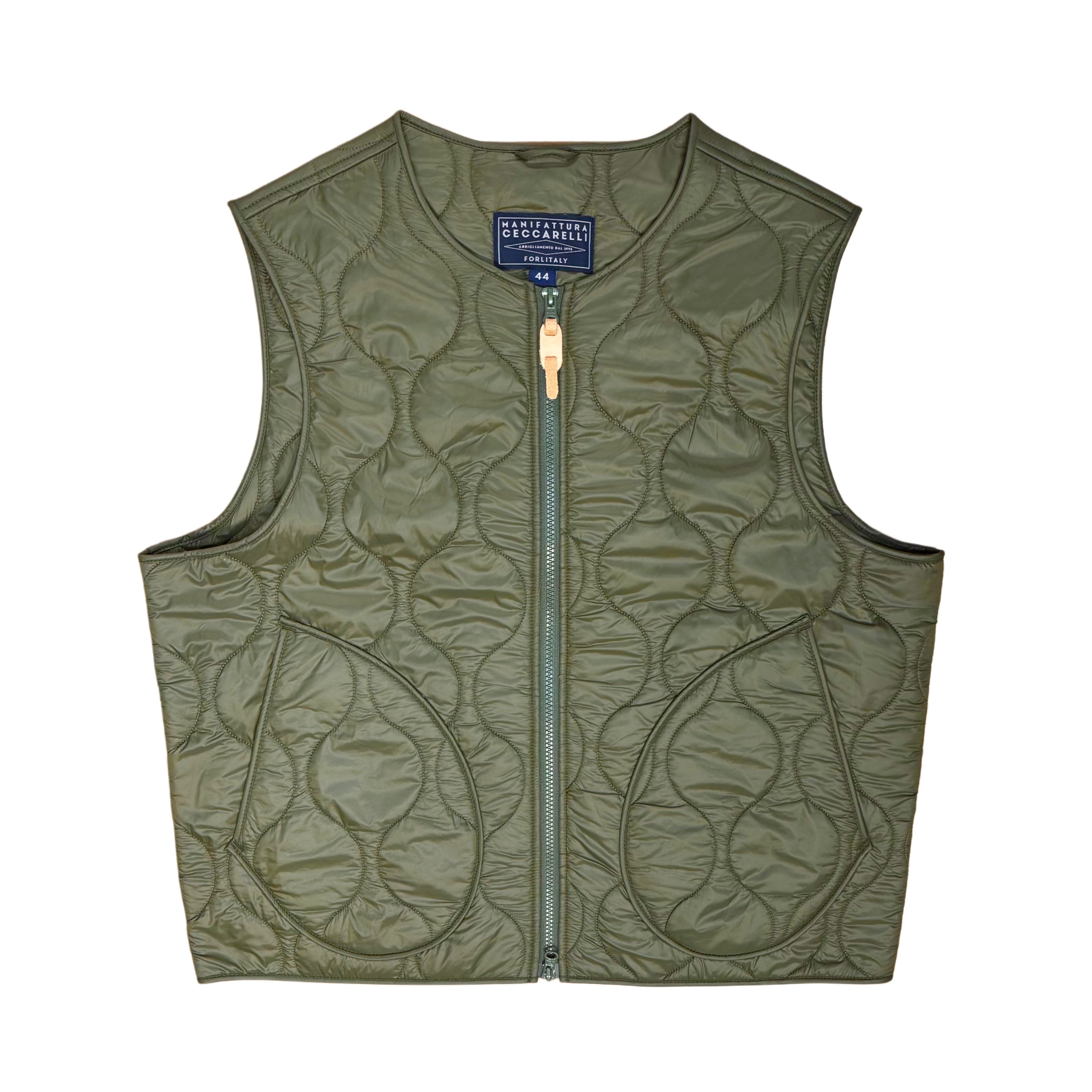MANIFATTURA CECCARELLI Wool Padded Vest 7919-CB Olive Green