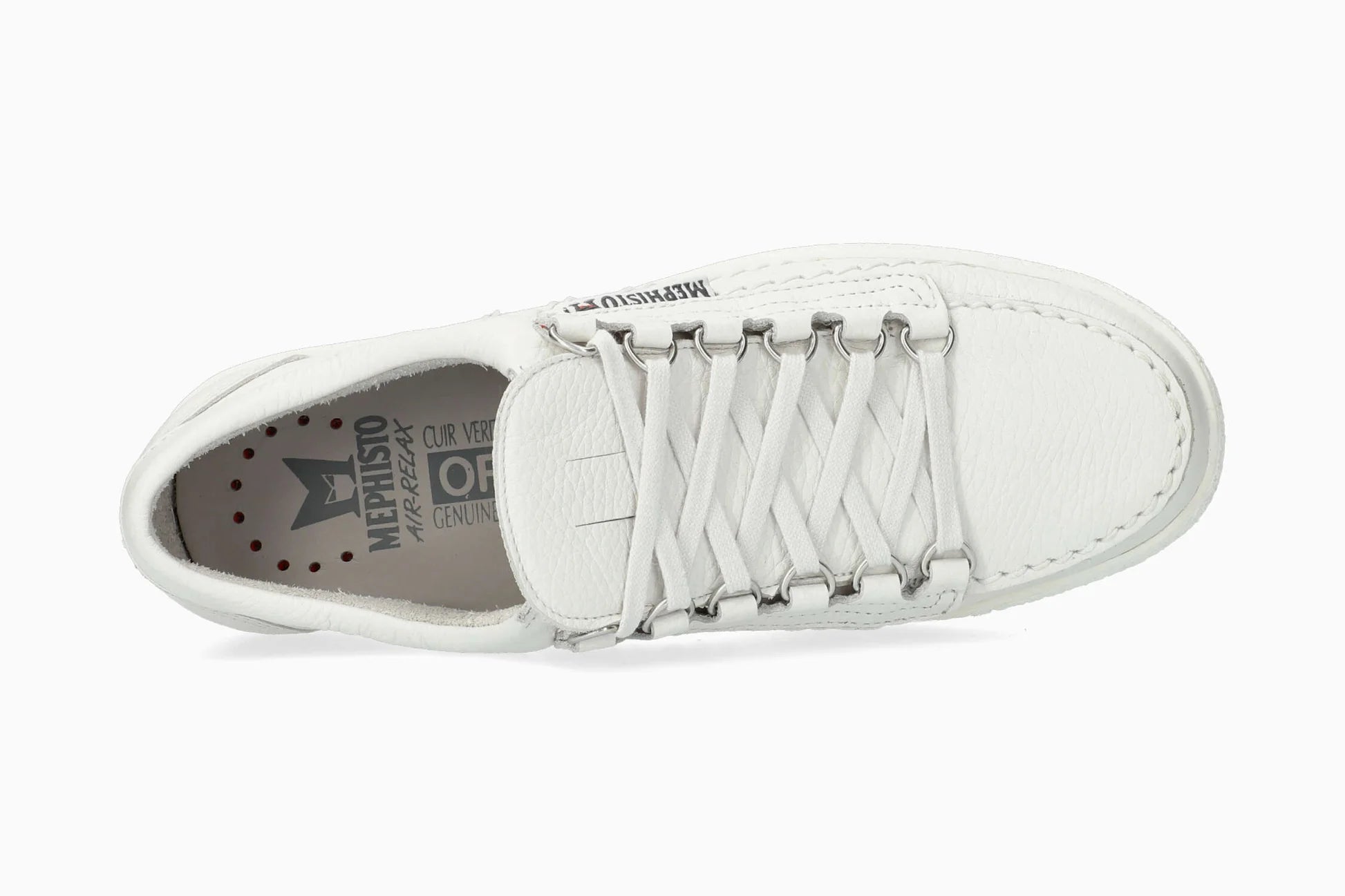 MEPHISTO Rainbow White Velours Leather Shoes