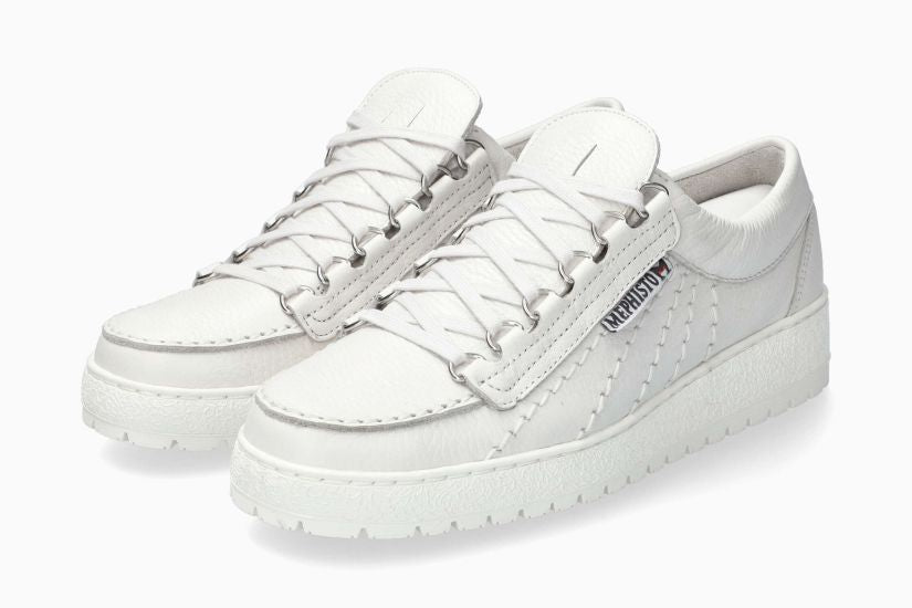 MEPHISTO Rainbow White Velours Leather Shoes