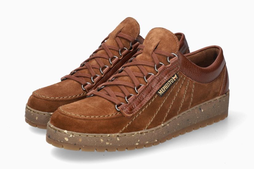 MEPHISTO Rainbow Brown Velours Leather Shoes