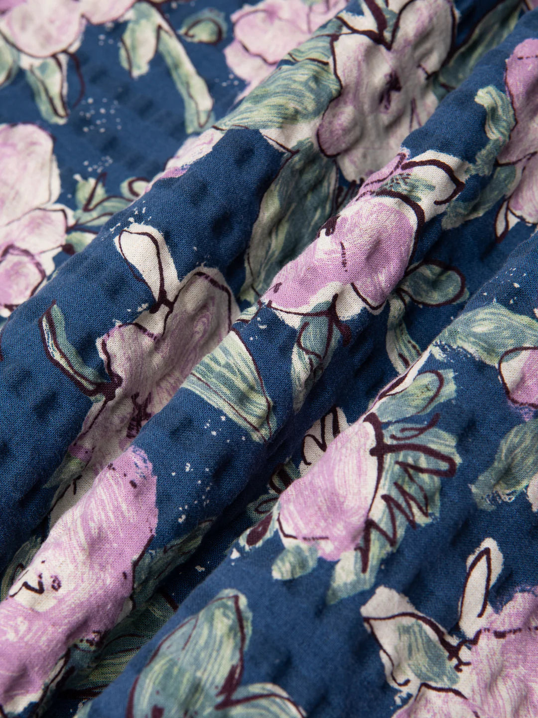 Camicia KESTIN Crammond in Seersucker floreale blu/lilla