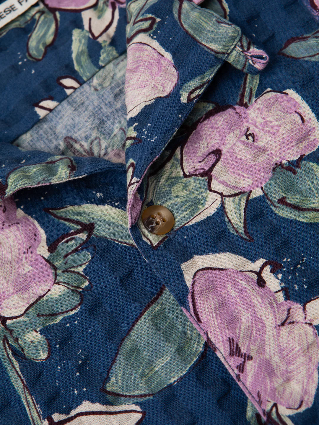 Camicia KESTIN Crammond in Seersucker floreale blu/lilla