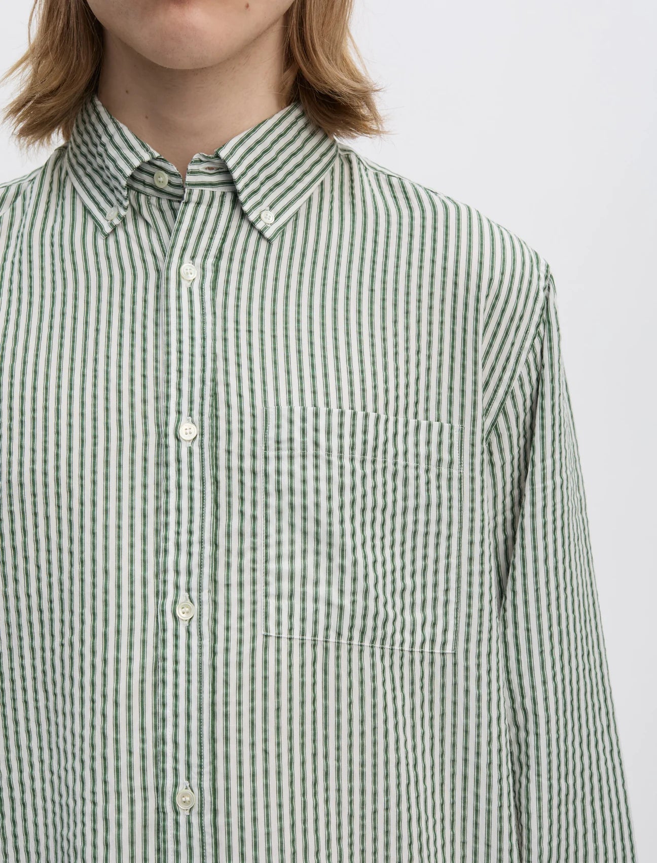 ANOTHER ASPECT Another Shirt 1.0 Evergreen White Stripe