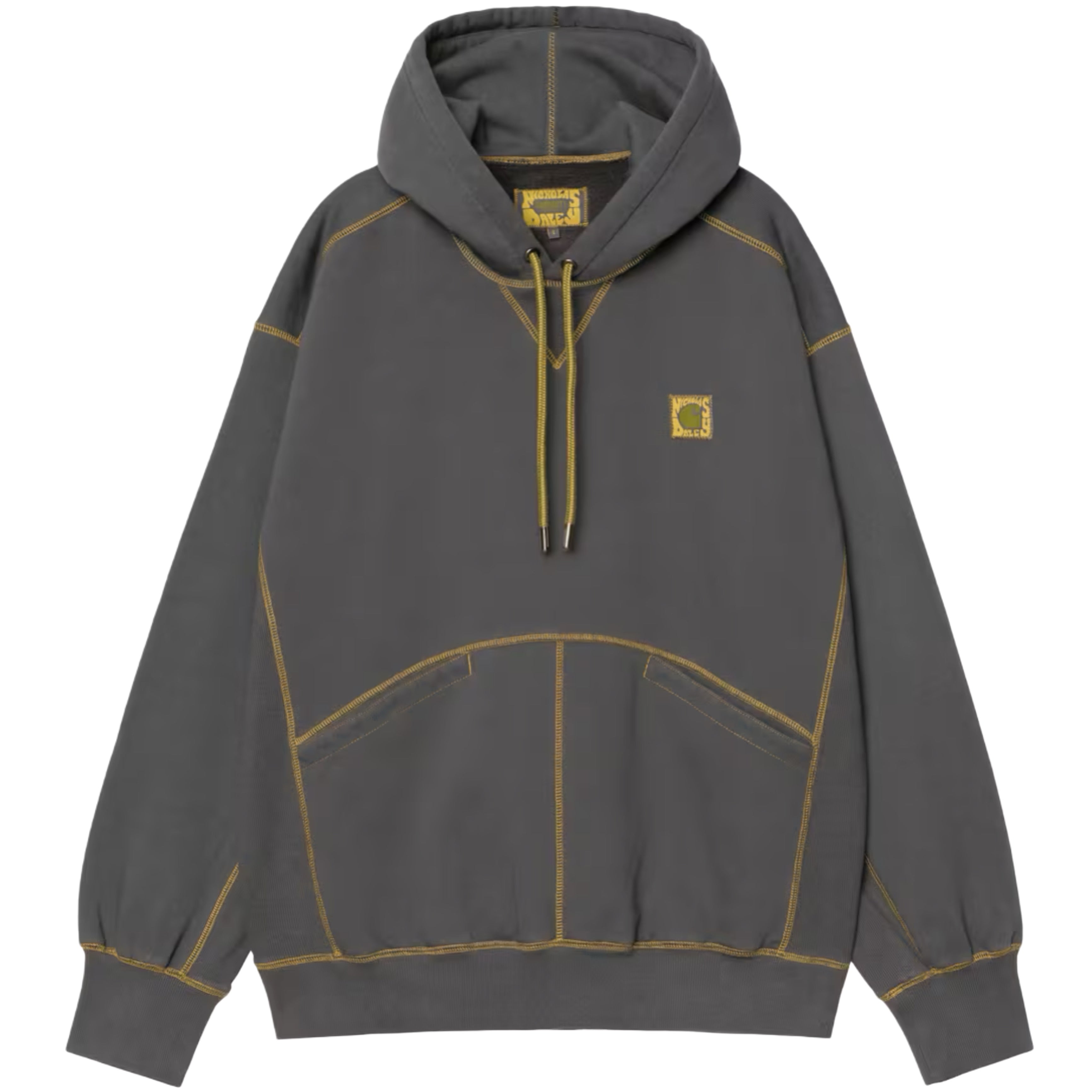 CARHARTT WIP x Nicholas Daley Hoodie ND Black Sand / ND Golden Yellow, Stone washed