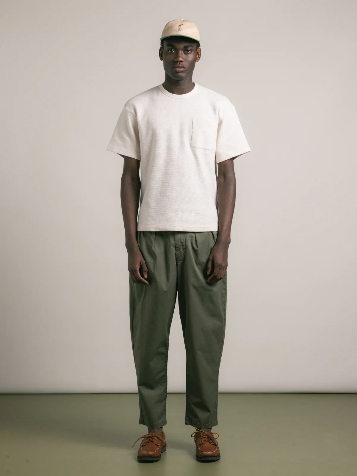 KESTIN T-shirt Fly in Waffle Spazzolato Naturale