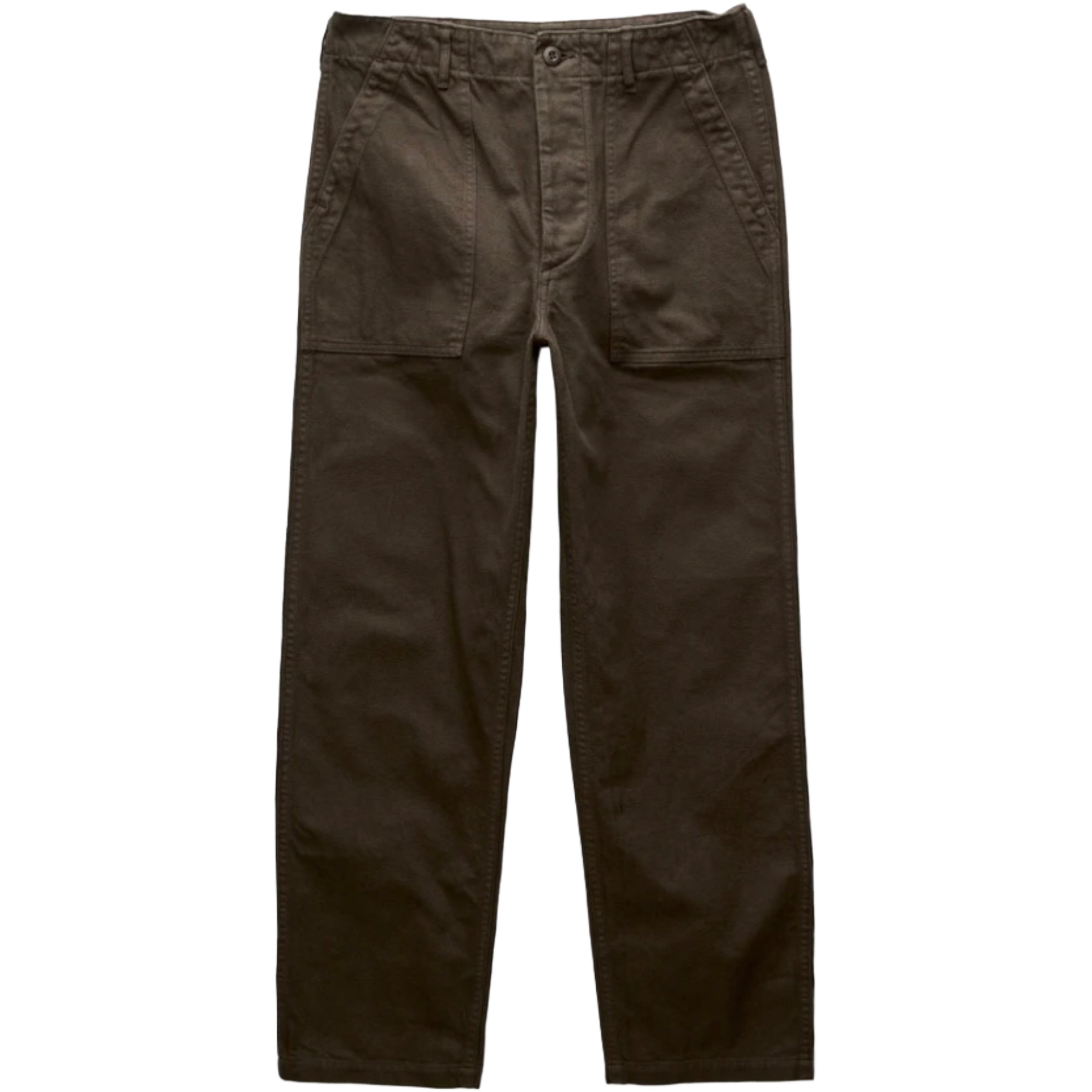 ORSLOW Relax Fit Cotton Linen Moleskin Fatigue Pants Coffee Brown