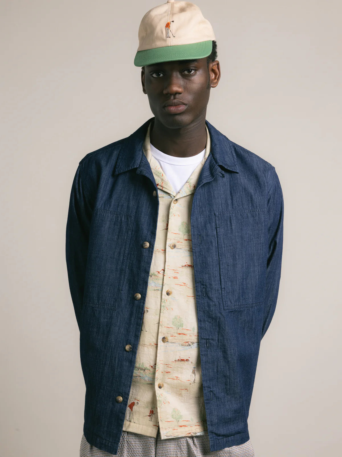 KESTIN Leuchars Cap in Stone Green Golf Embroidery