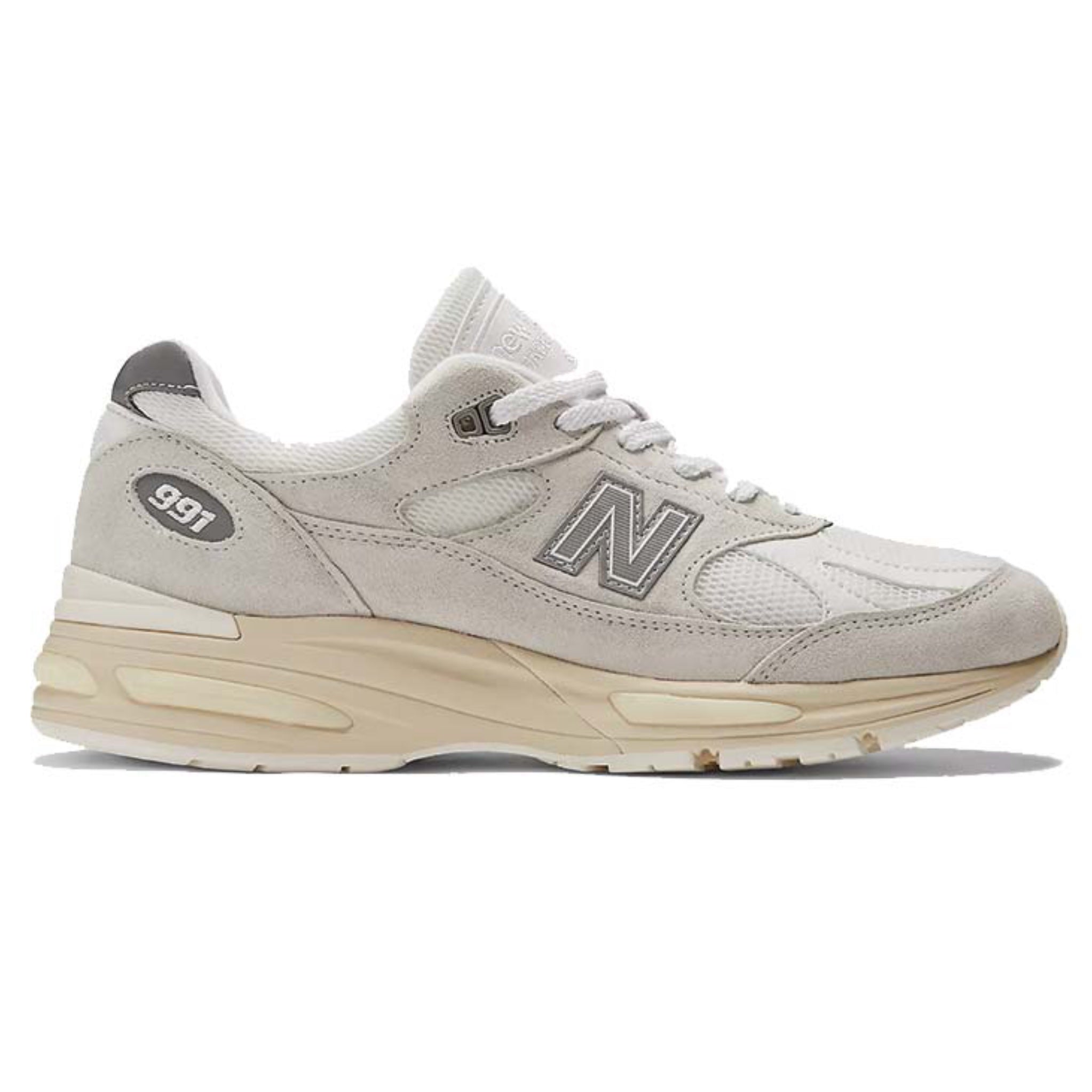 Chaussures NEW BALANCE 991v2 fabriquées au Royaume-Uni avec carillon éolien et rosée glacée