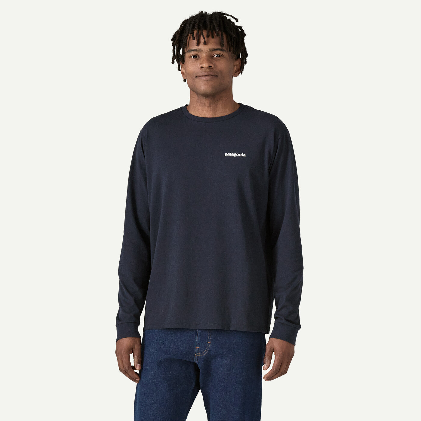 PATAGONIA P-6 Men's Long-Sleeved P-6 Logo Responsibili-Tee® New Navy