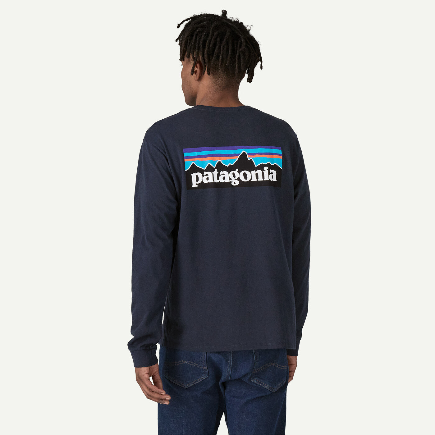 PATAGONIA P-6 Men's Long-Sleeved P-6 Logo Responsibili-Tee® New Navy