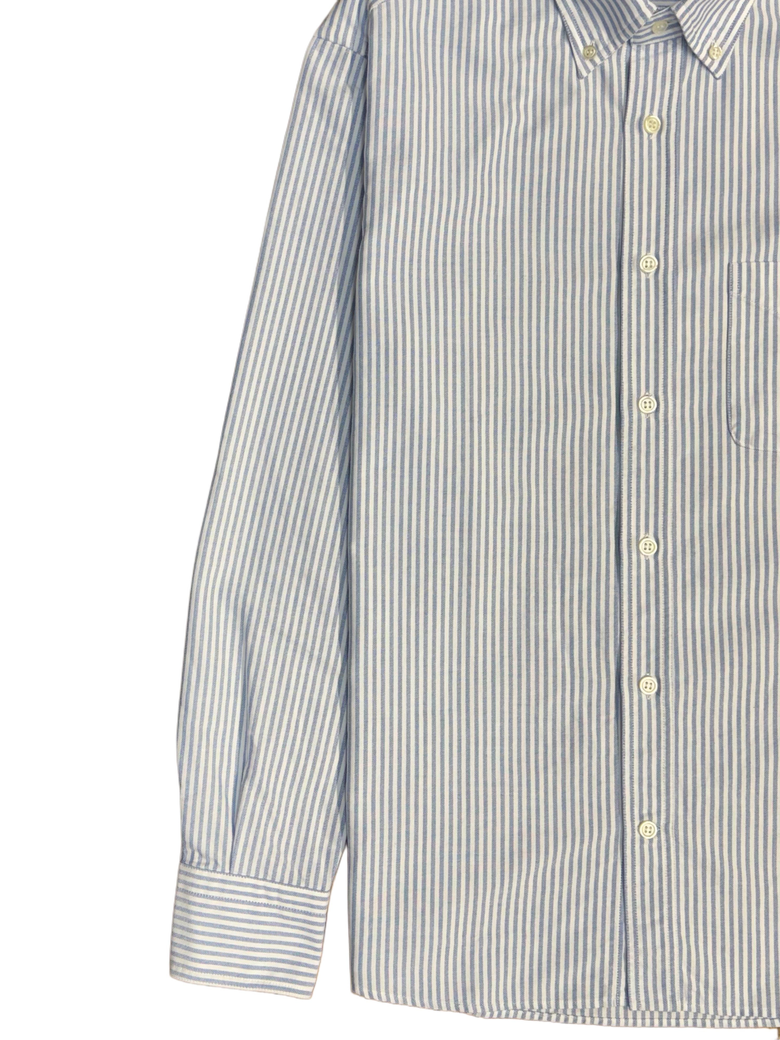 FRESH Blue Striped Oxford Cotton Button Down Shirt