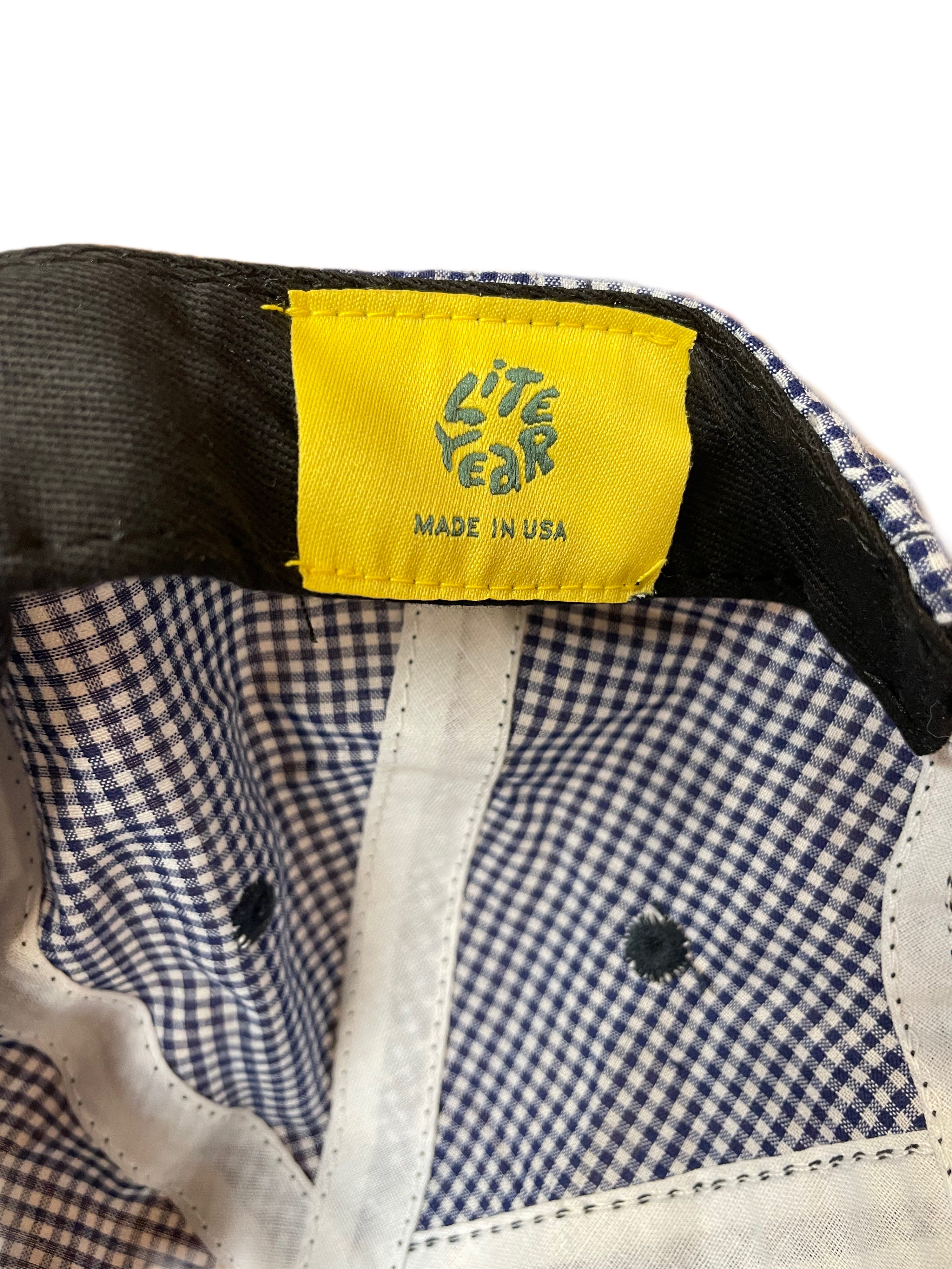 LITE YEAR Six Panel Gingham Cap Navy