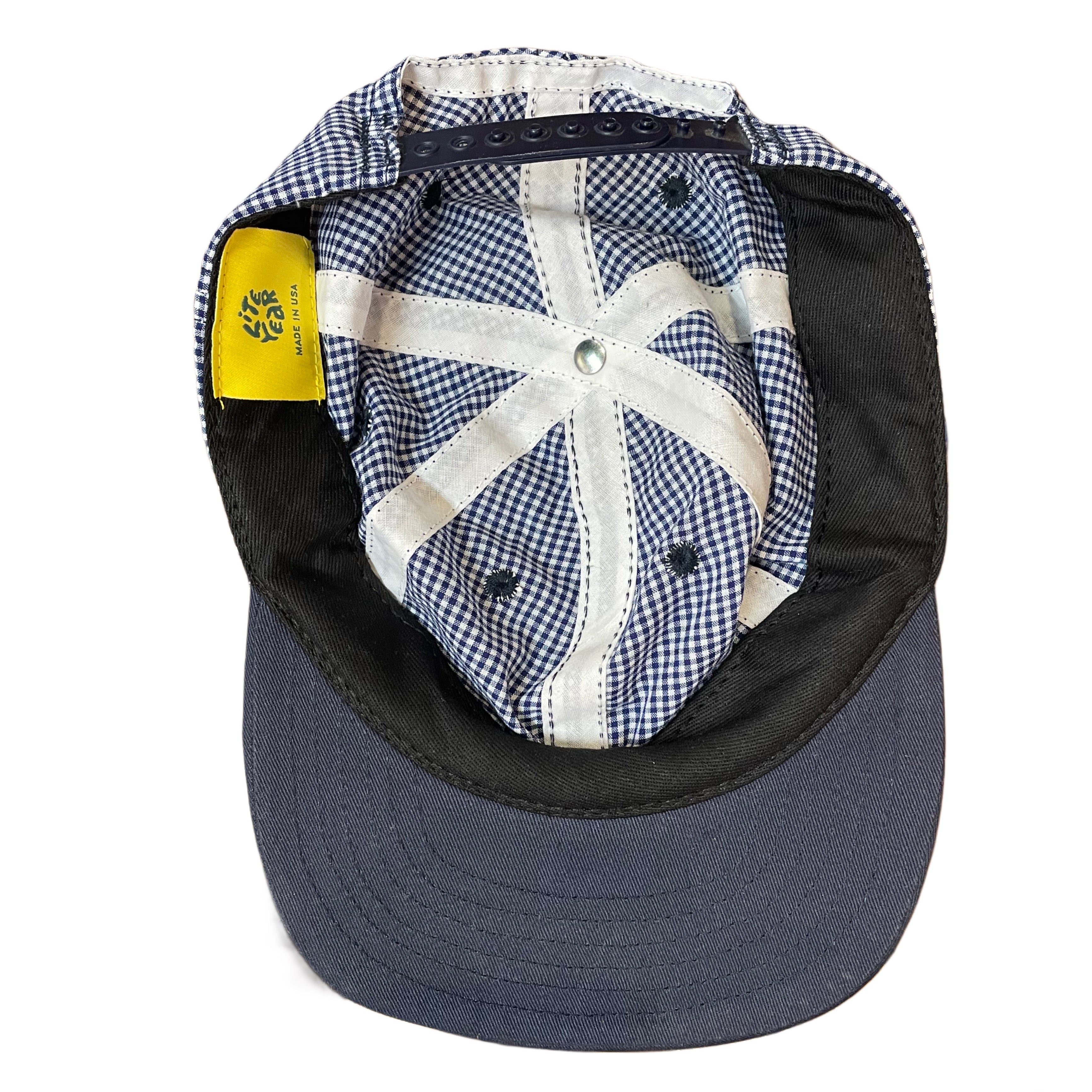 LITE YEAR Six Panel Gingham Cap Navy