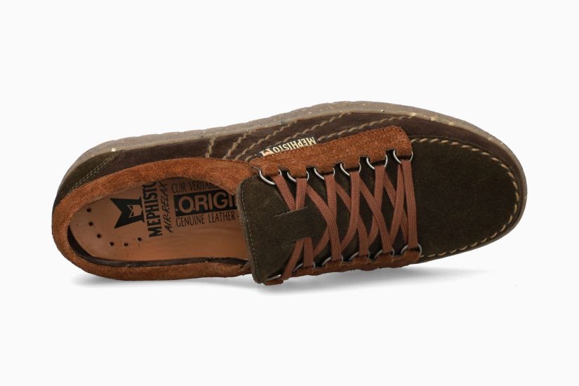 Chaussures en daim velours marron foncé MEPHISTO Rainbow