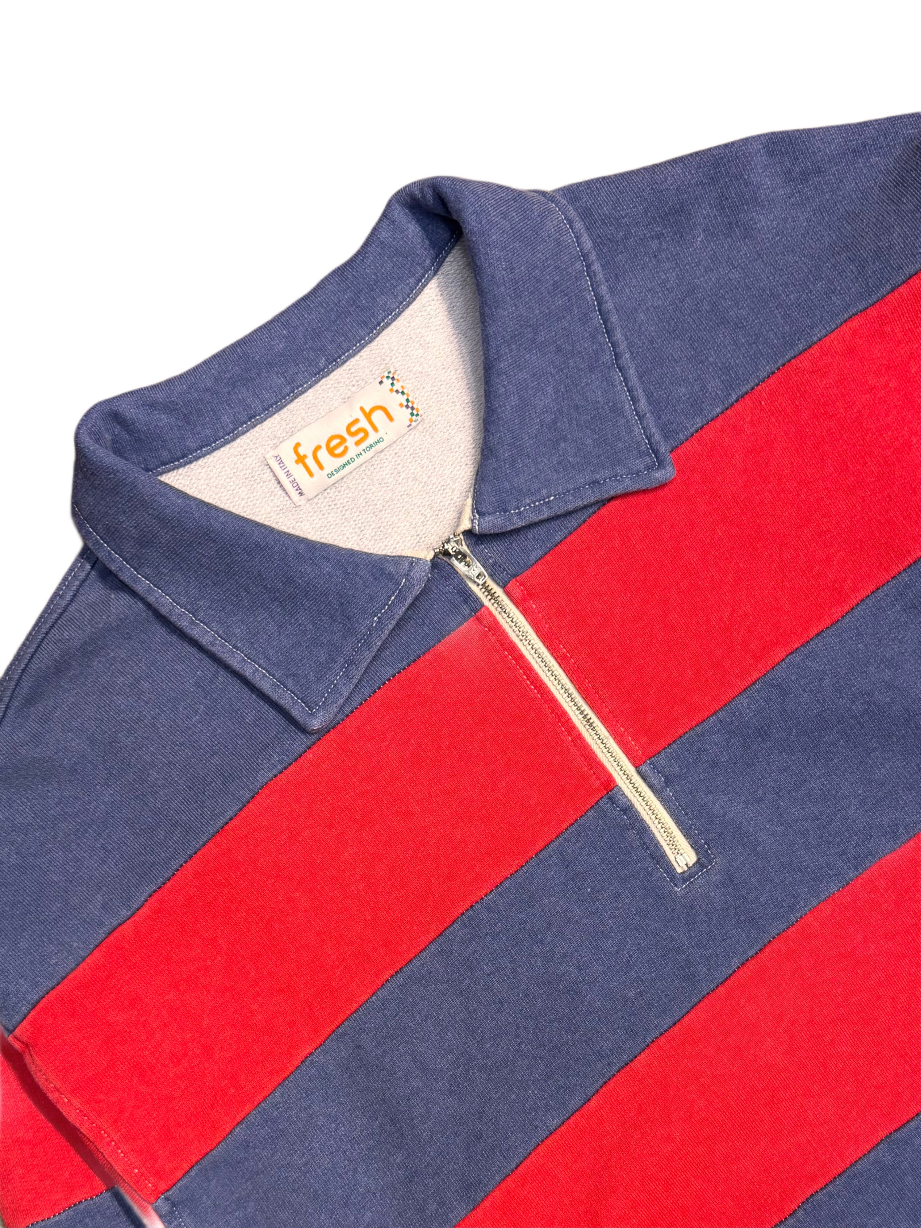 FRESH Chick Polo Sweatshirt in Blue and Red